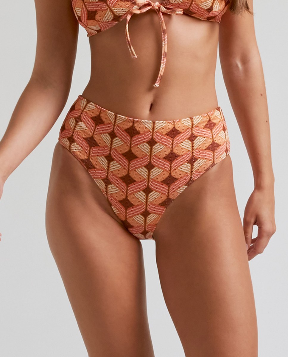 Cueca Alta de Biquíni Sundance com Estrutura e Forro Multicolor-1