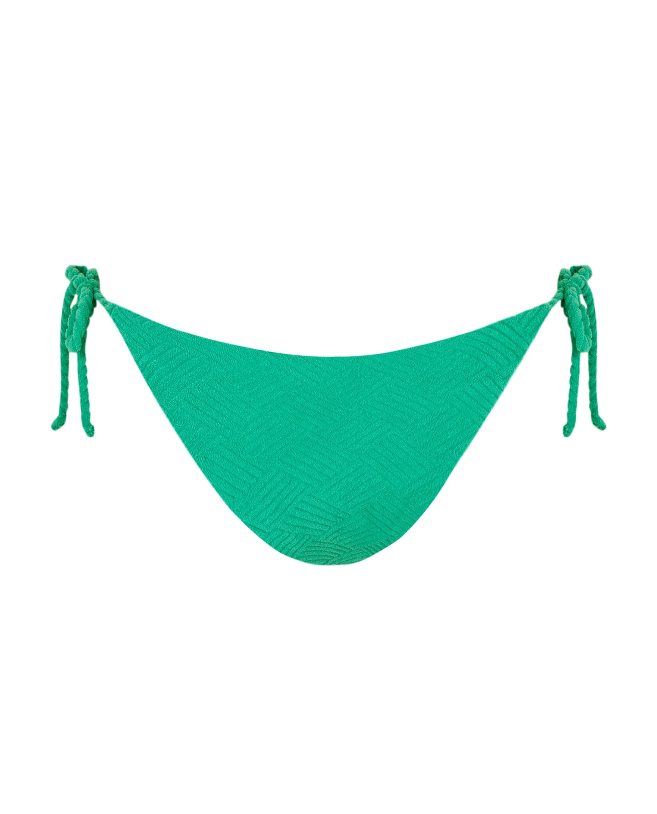 Cueca de Biquíni Ultragreen com Estrutura, Laço e Forro Azul / Verde-4