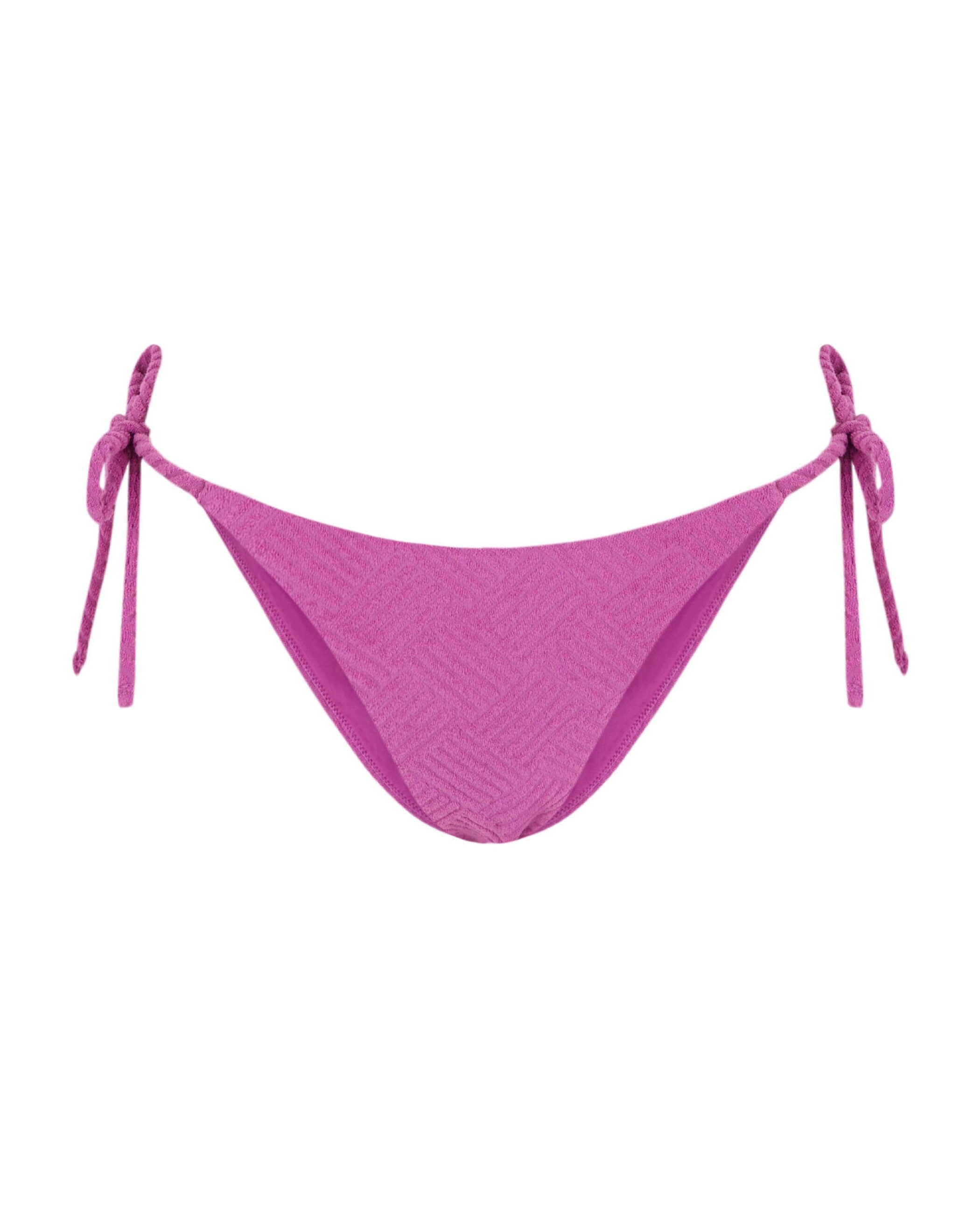Cueca de Biquíni Ultrafuchsia com Estrutura, Laço e Forro Fúcsia-3