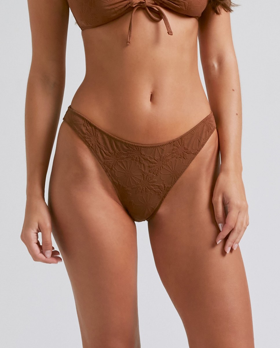 Cueca de Biquíni Caramel com Estrutura e Forro Castanho-1