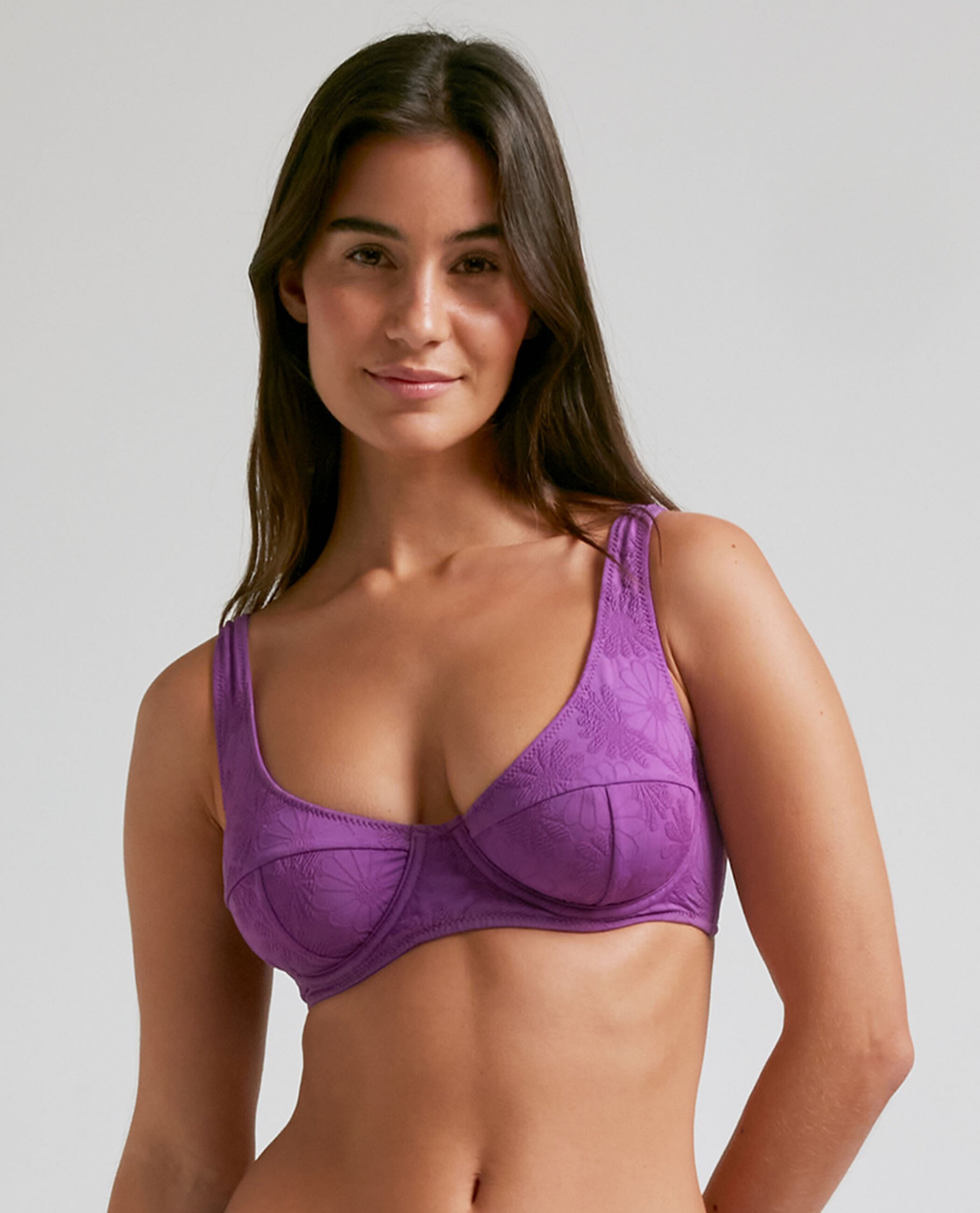 Top de Biquíni Balconette Comfy Violet com Estrutura e Reguladores Lilás-1