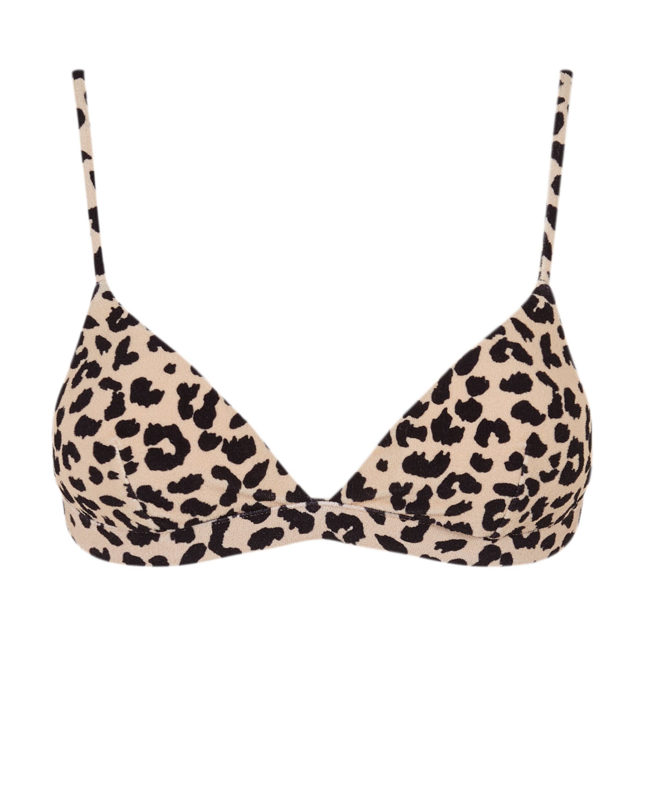 Top de Biquíni Sporty Jaguar com Tecido Toalha, Fecho Multiposições e Foams Amovíveis Bege / Castanho-3