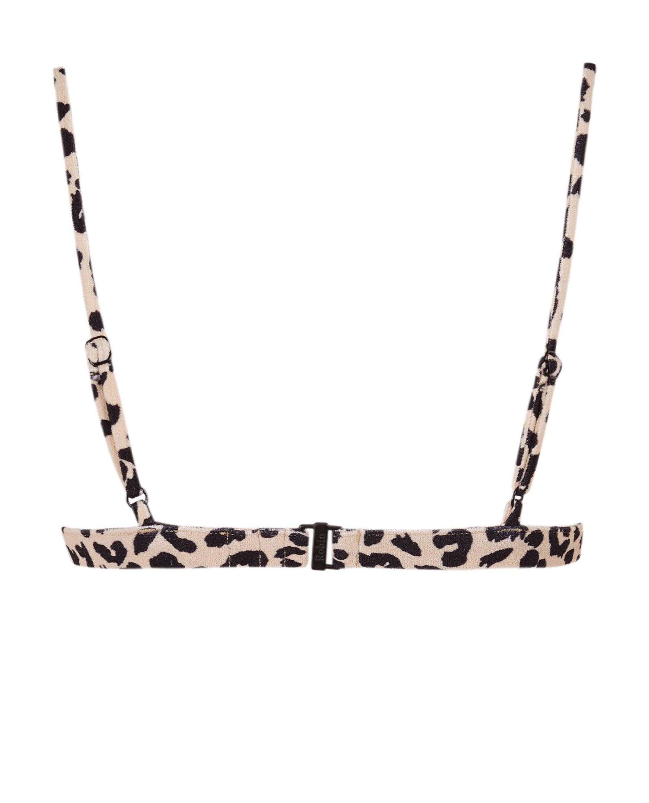 Top de Biquíni Sporty Jaguar com Tecido Toalha, Fecho Multiposições e Foams Amovíveis Bege / Castanho-4