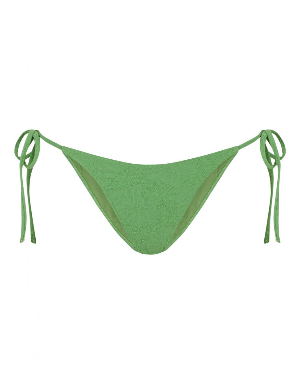 Cueca de Biquíni com Laços22 Pistacchio com Tecido Estrutura e Forro Verde-claro-4