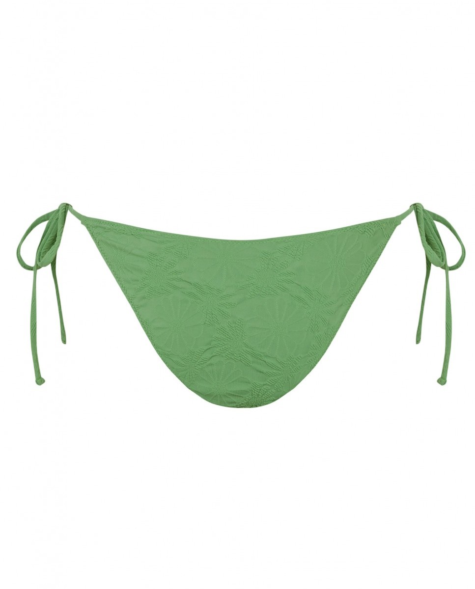 Cueca de Biquíni com Laços22 Pistacchio com Tecido Estrutura e Forro Verde-claro-5