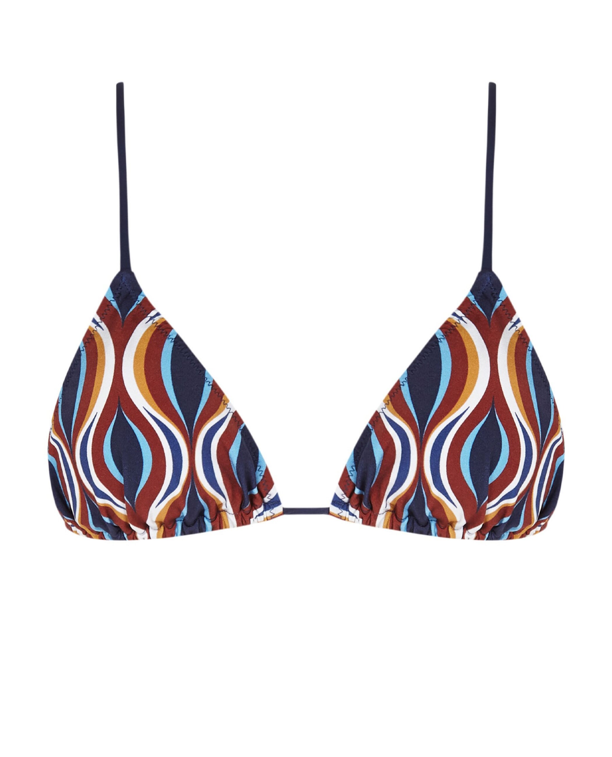 Top de Biquíni Triângulo Magic com Estrutura e Foams Amovíveis Azul-marinho / Laranja-3