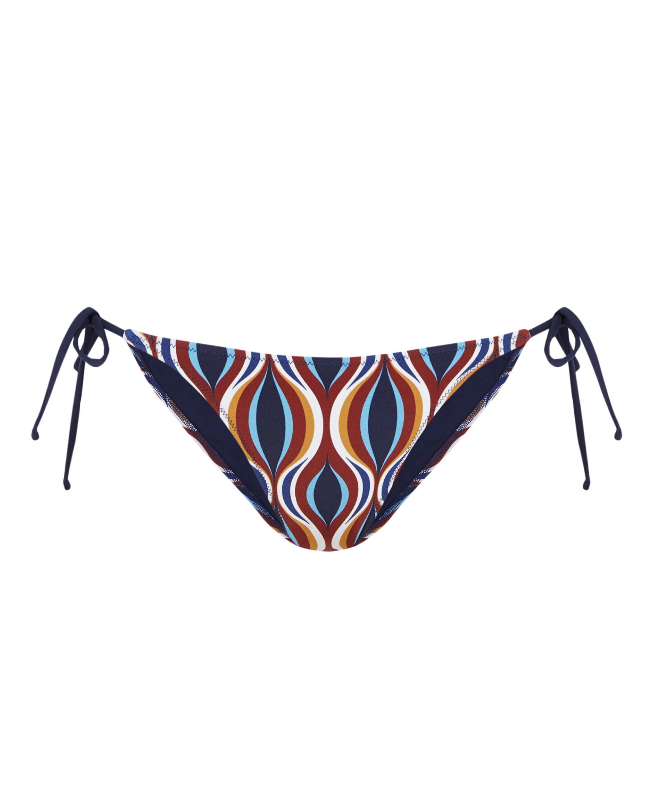 Cueca de Biquíni Magic com Estrutura, Laço e Forro Azul / Branco-3