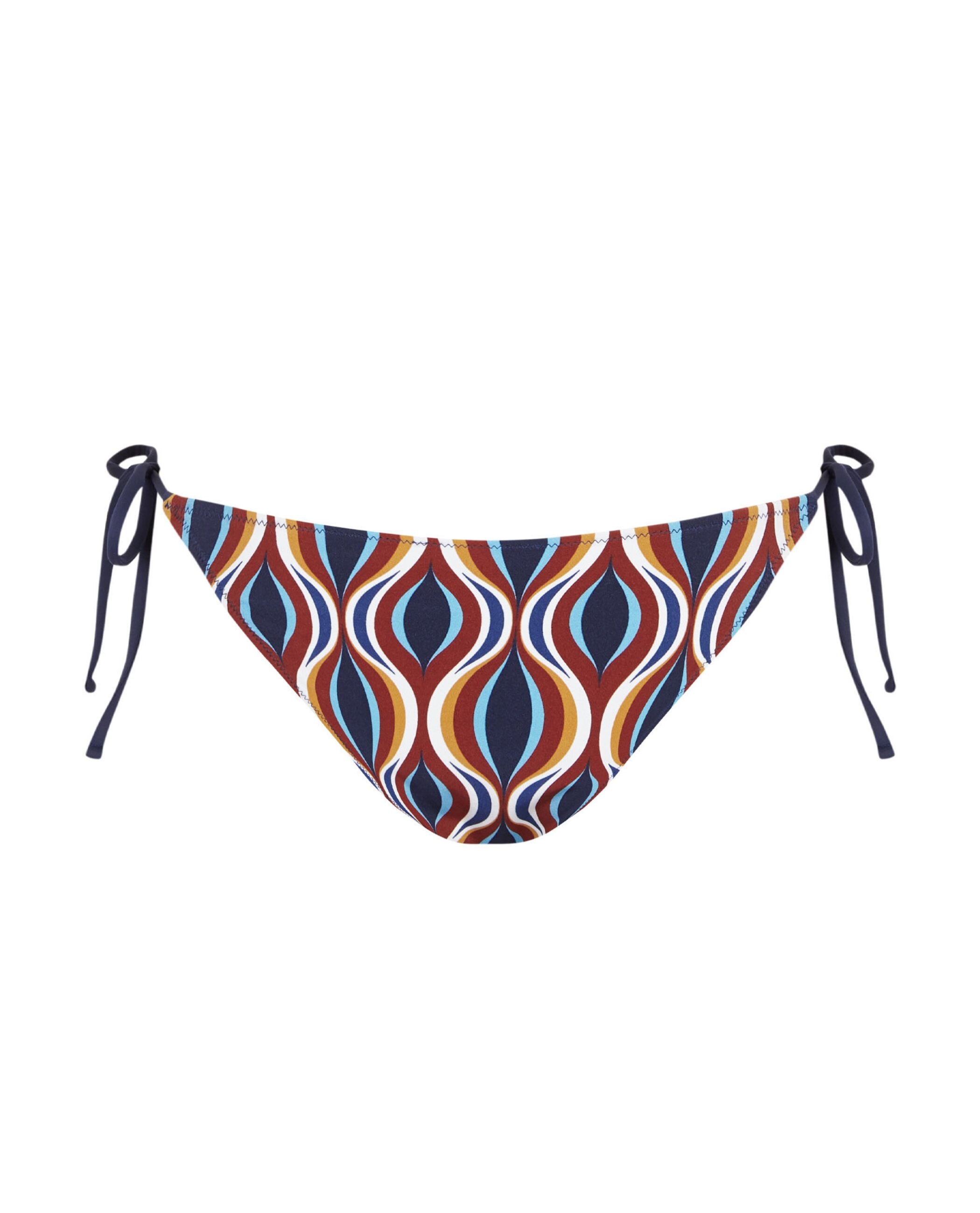 Cueca de Biquíni Magic com Estrutura, Laço e Forro Azul / Branco-4