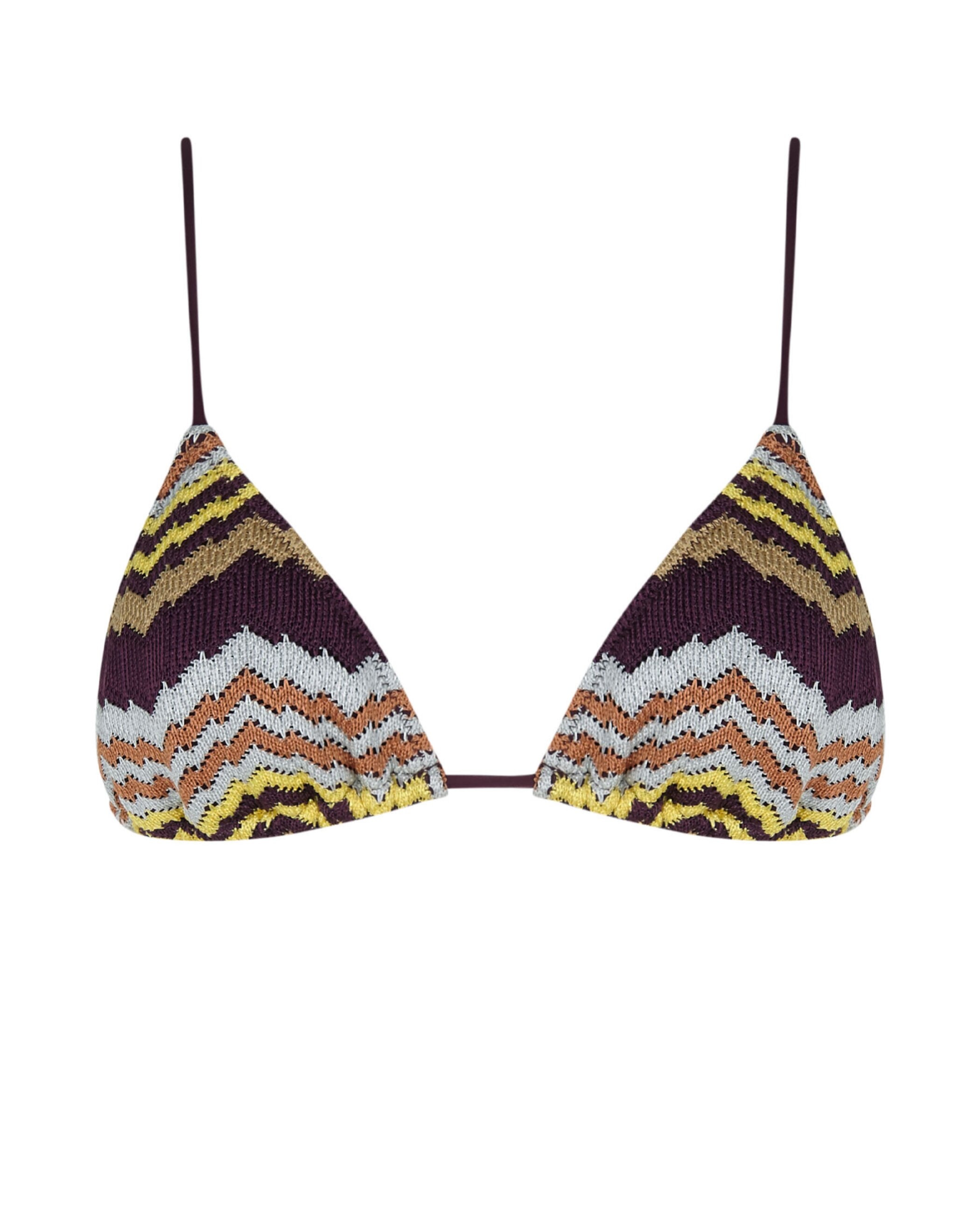 Top de Biquíni Triângulo Cabana com Estrutura e Foams Amovíveis Castanho / Laranja-3