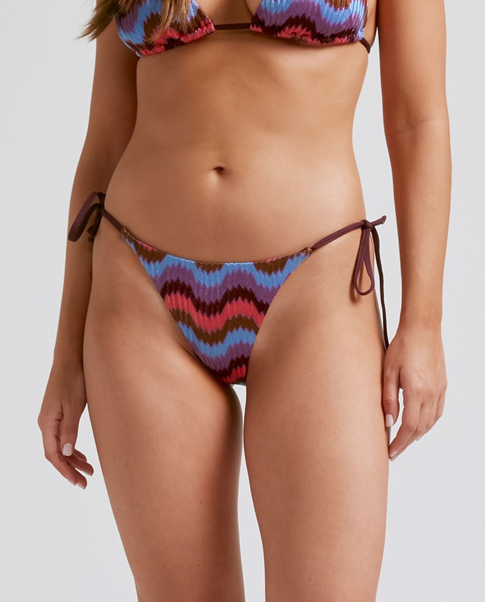 Cueca de Biquíni Moonlight com Estrutura, Laço e Forro Multicolor-1