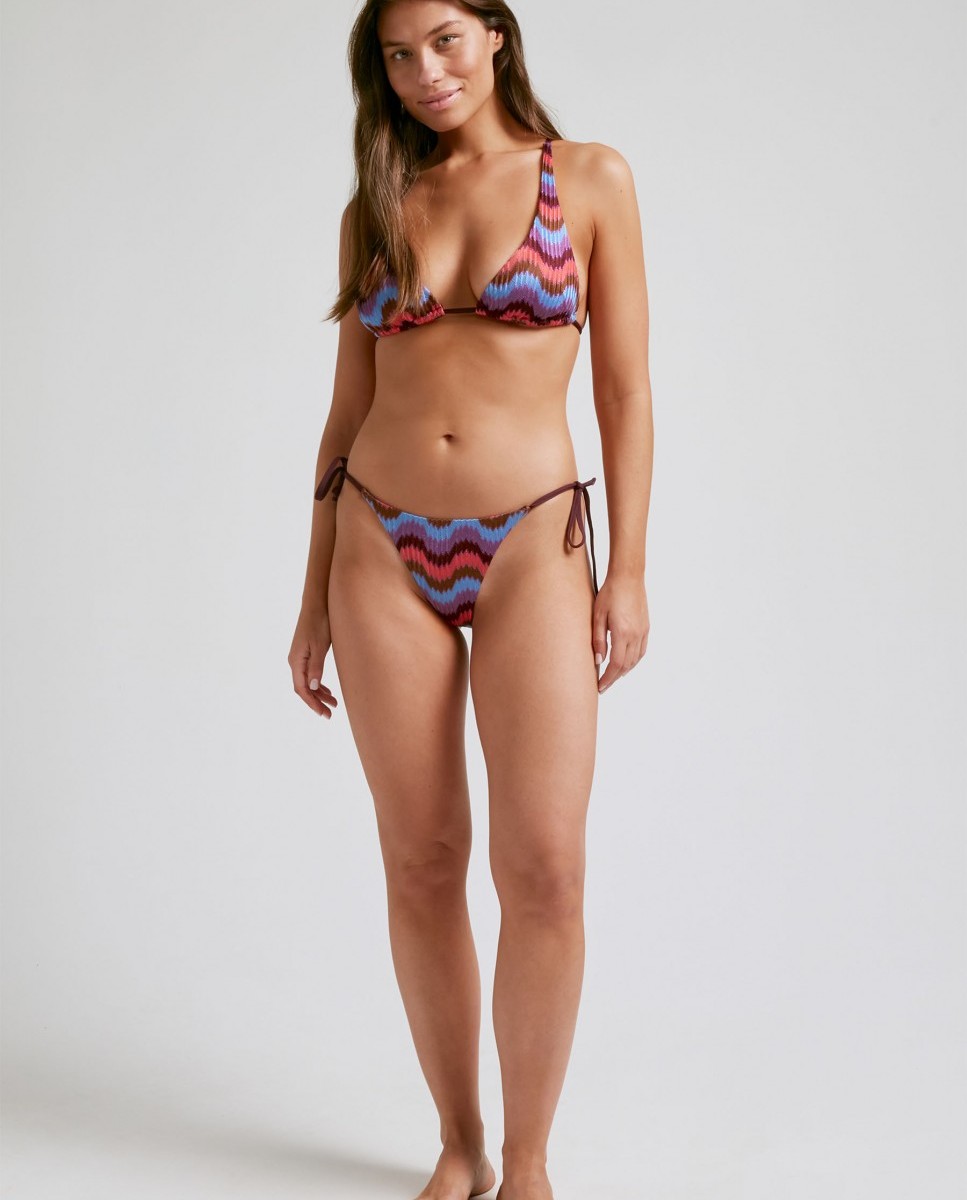 Cueca de Biquíni Moonlight com Estrutura, Laço e Forro Multicolor-2
