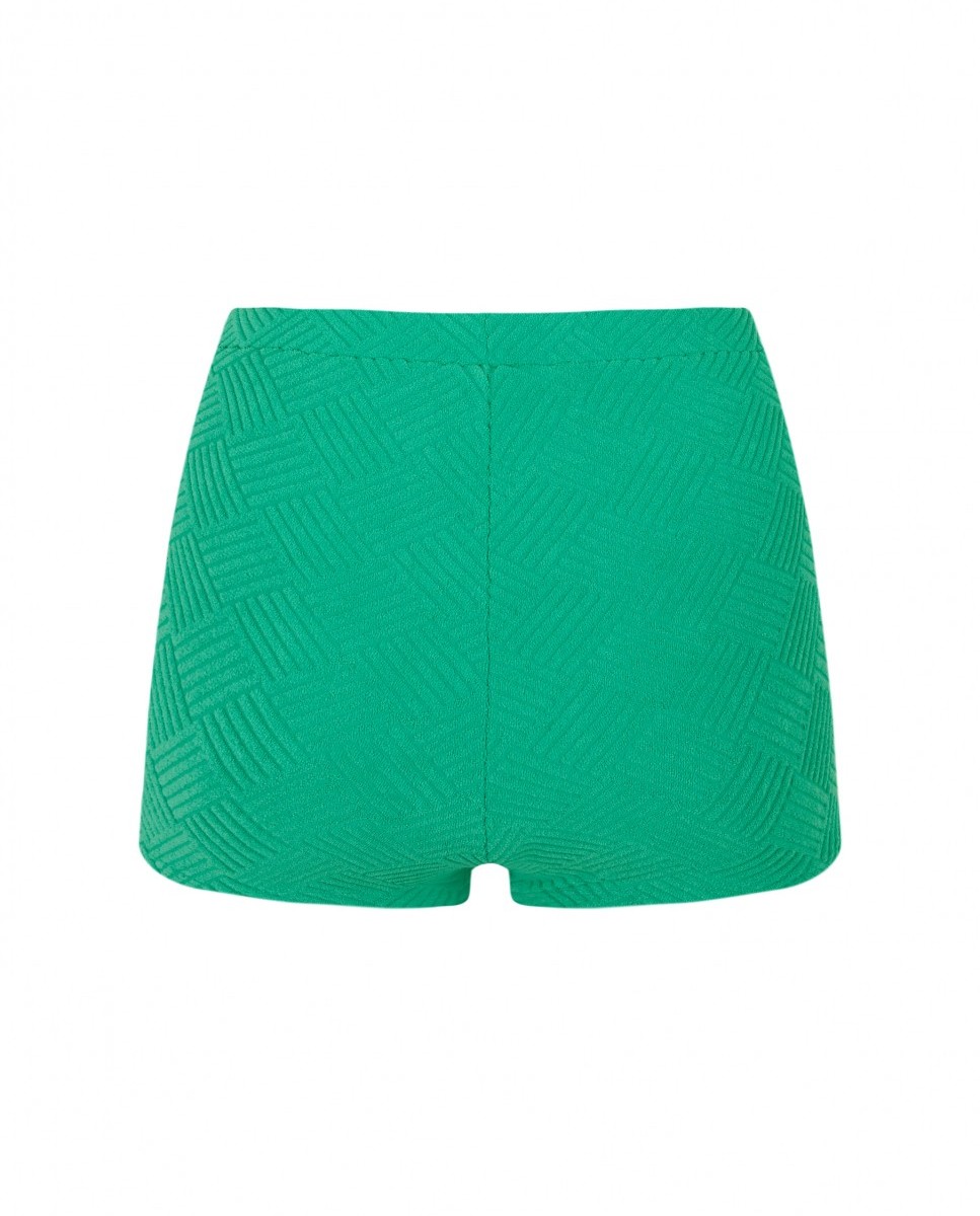 Short Ultragreen com Tecido Toalha e sem Bolsos Verde-4