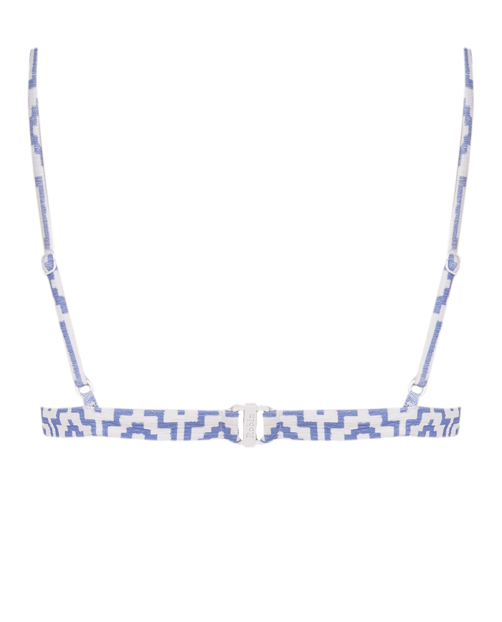 Top de Biquíni Sporty Corfu com Estrutura e Foams Amovíveis Branco / Azul-4