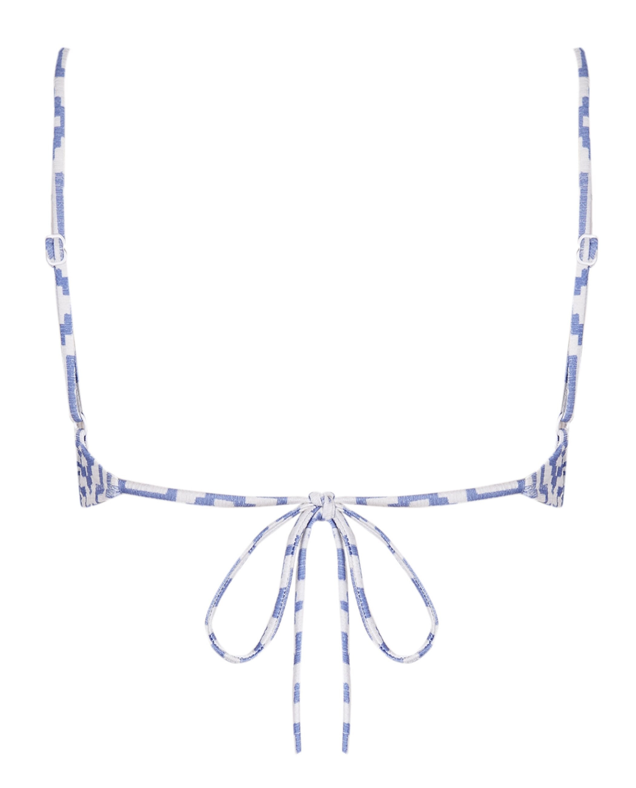 Top de Biquíni Vela Corfu com Estrutura e Foams Amovíveis Branco / Azul-4