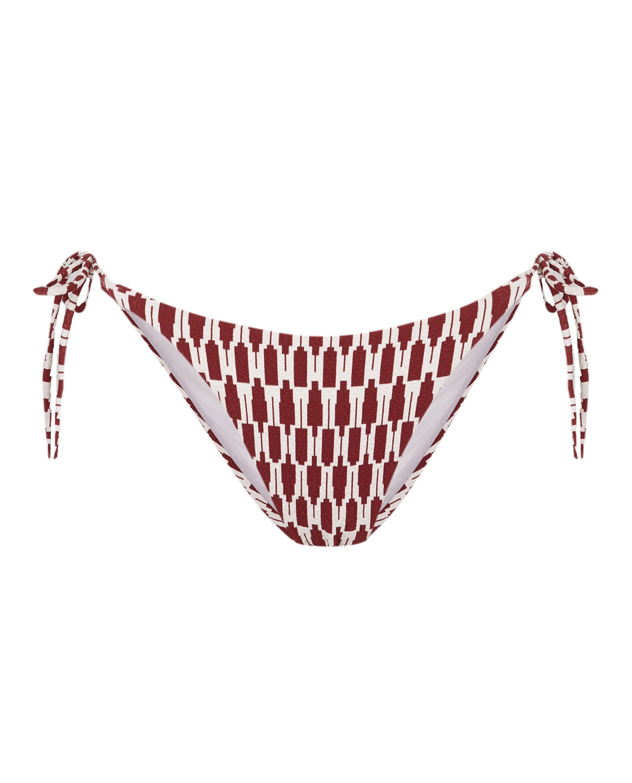 Cueca de Biquíni com Laço Tribe com Estrutura e Forro Grená-3