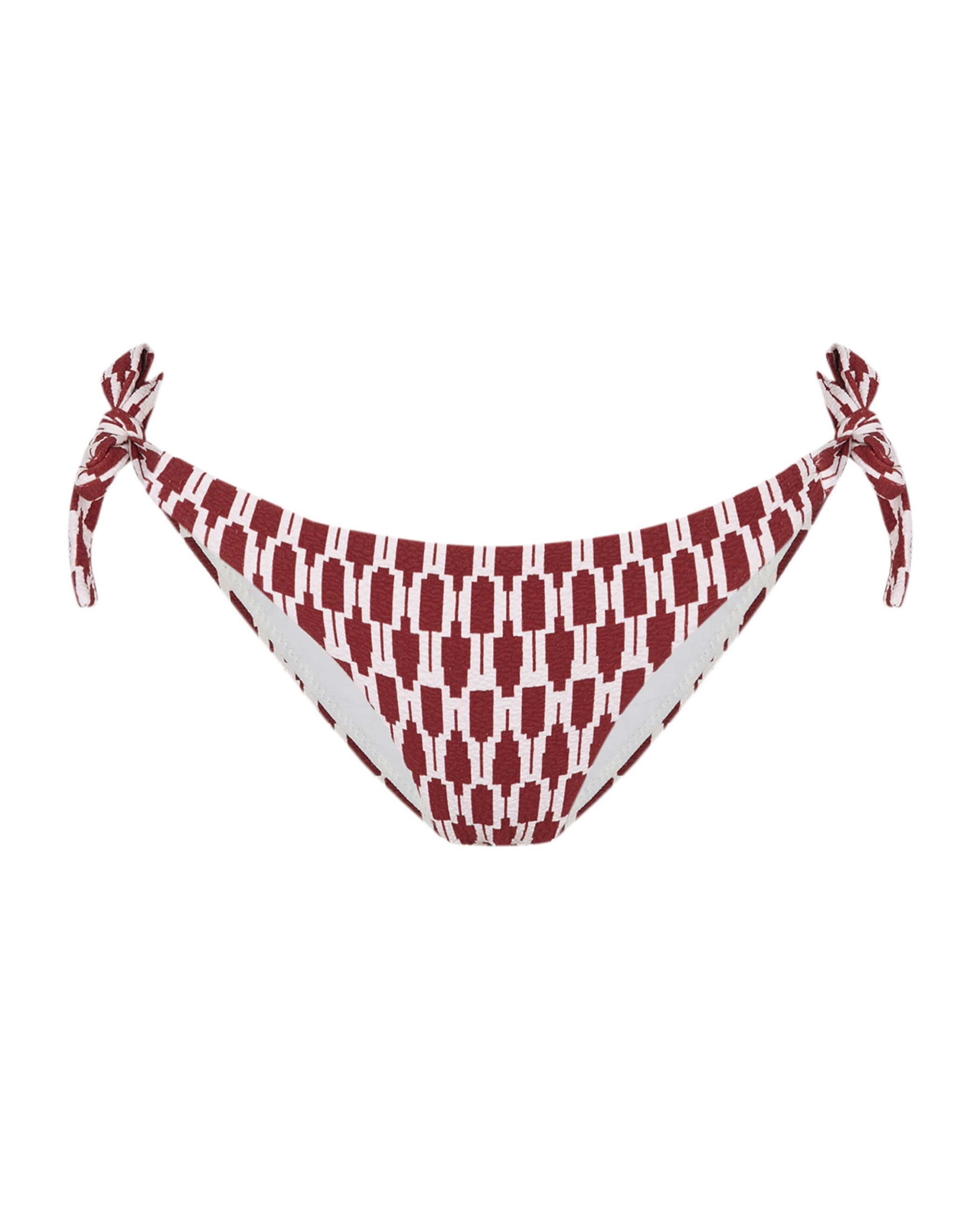 Cueca de Biquíni com Laço Largo Tribe com Estrutura e Forro Grená-3