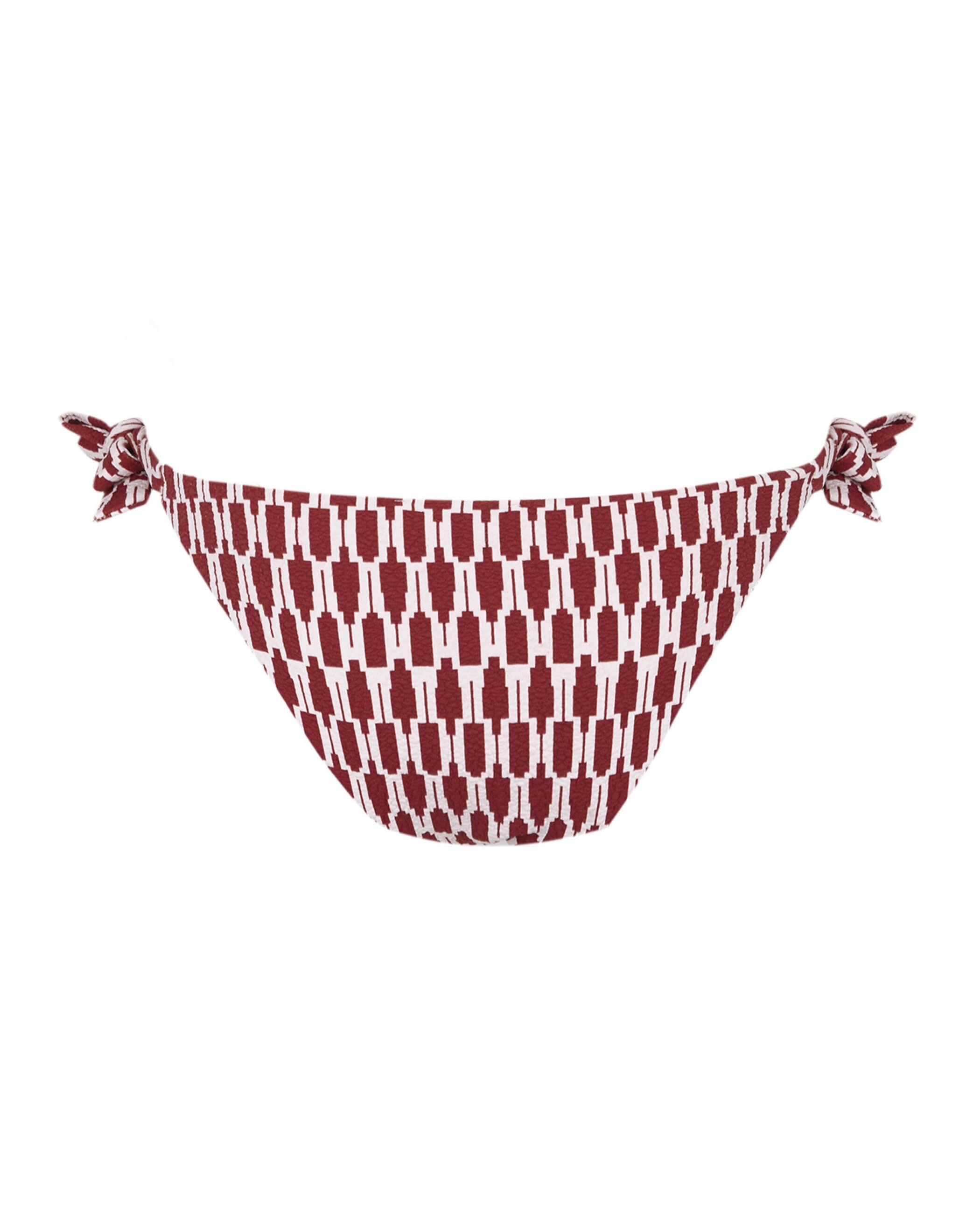 Cueca de Biquíni com Laço Largo Tribe com Estrutura e Forro Grená-4