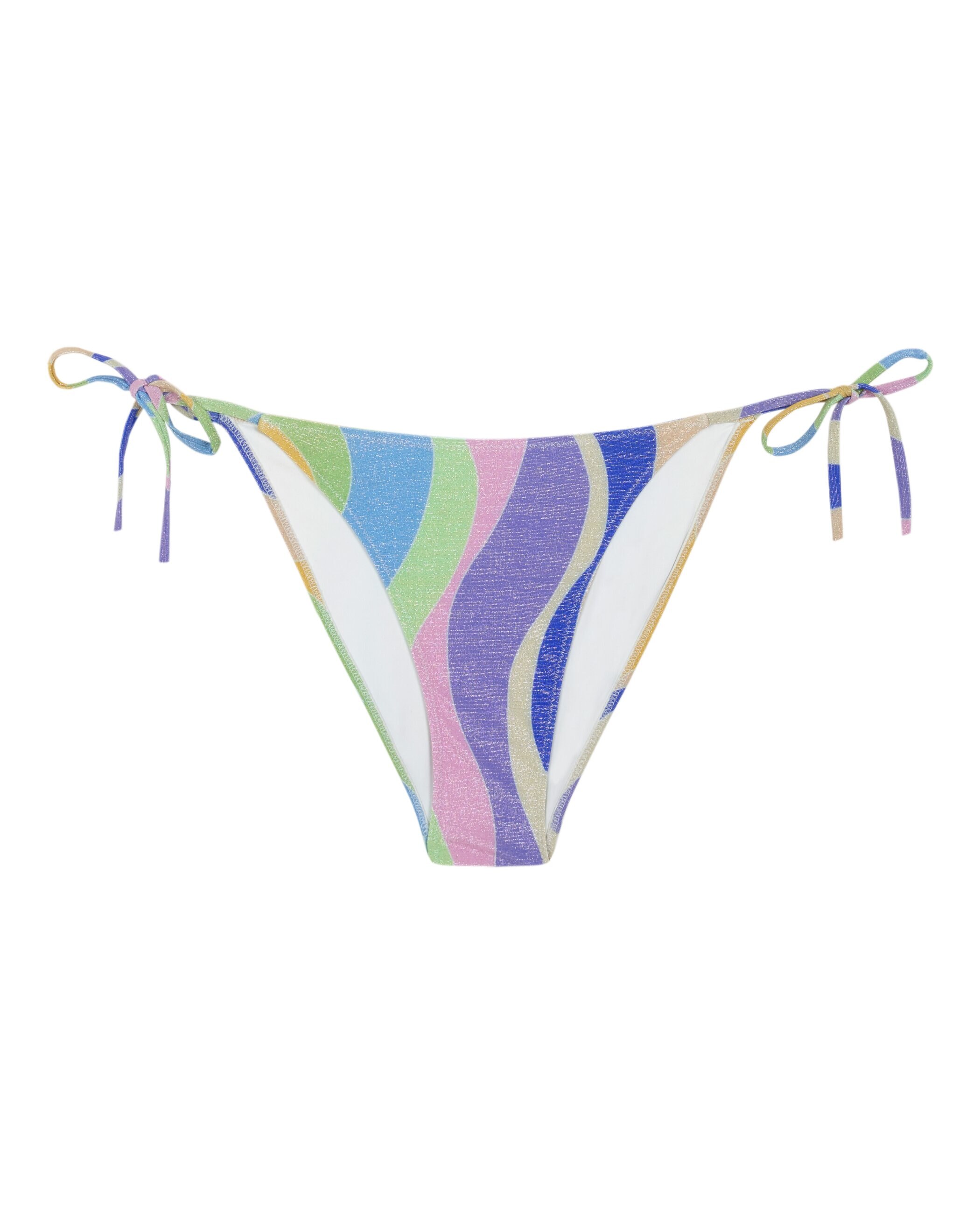 Cuecas de Biquíni Laço Oceandrive com Tecido Lurex e Forro Azul-3