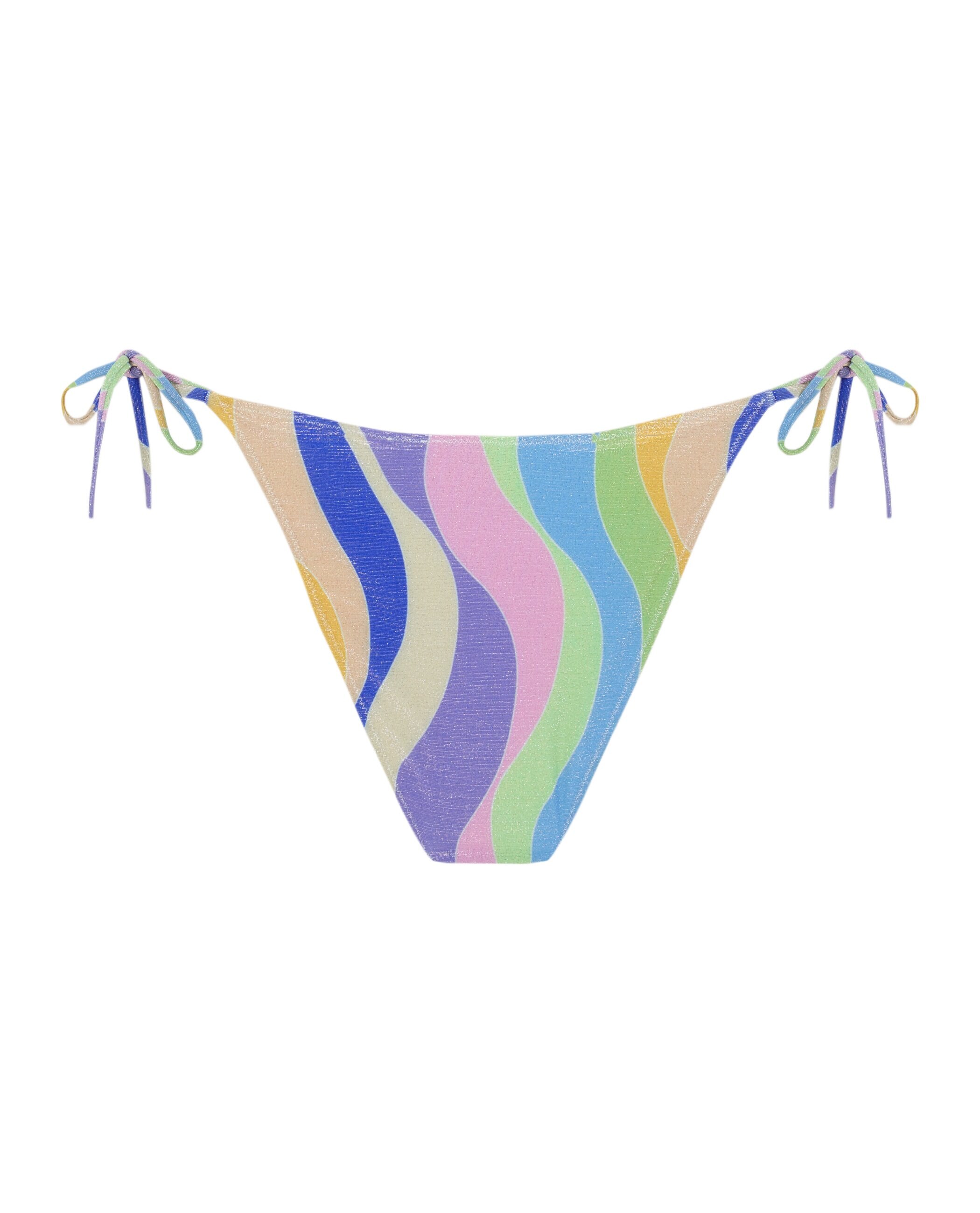 Cuecas de Biquíni Laço Oceandrive com Tecido Lurex e Forro Azul-4