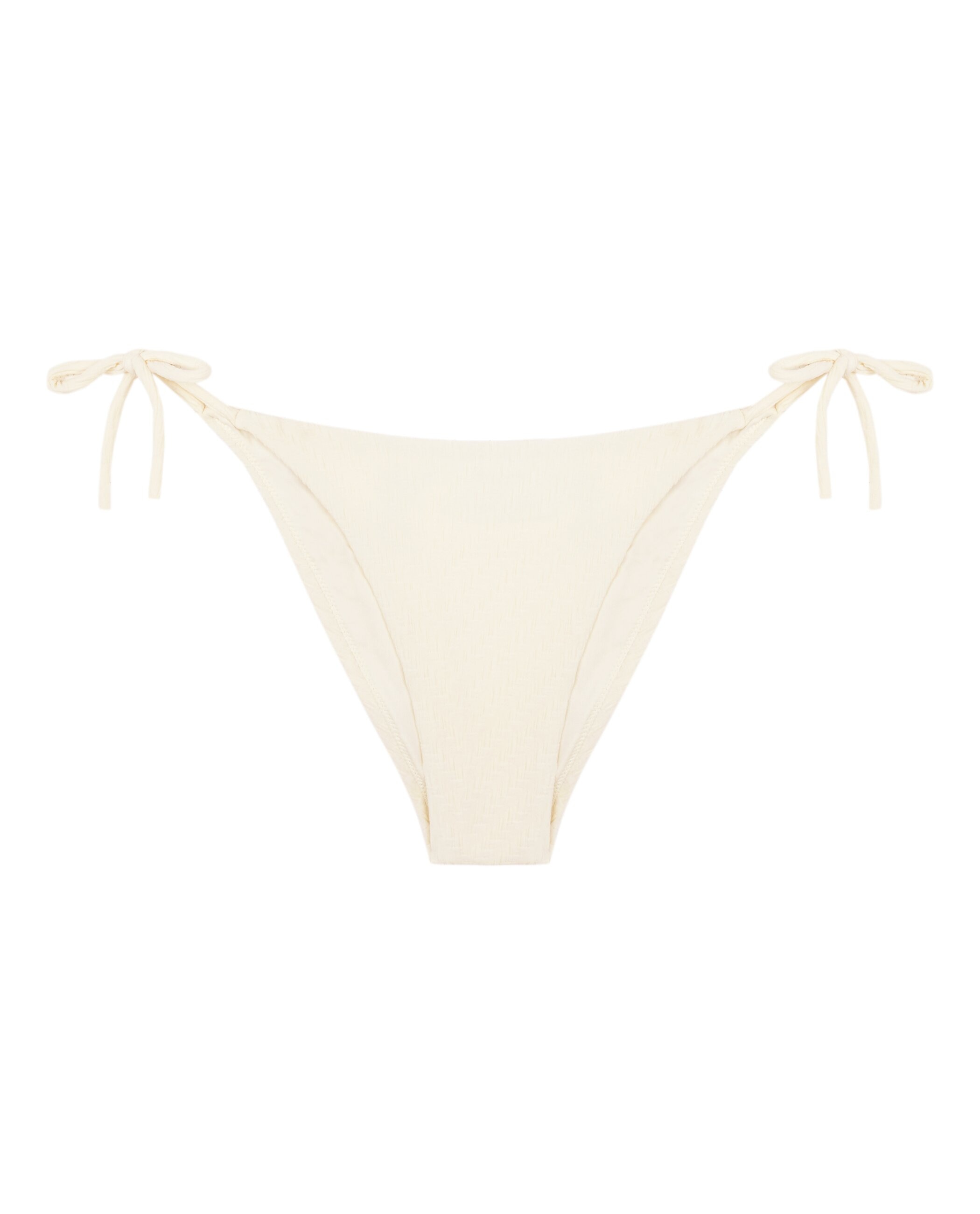 Cueca de Biquíni Laço de Biquíni Ecru com Estrutura e Forro Bege-3