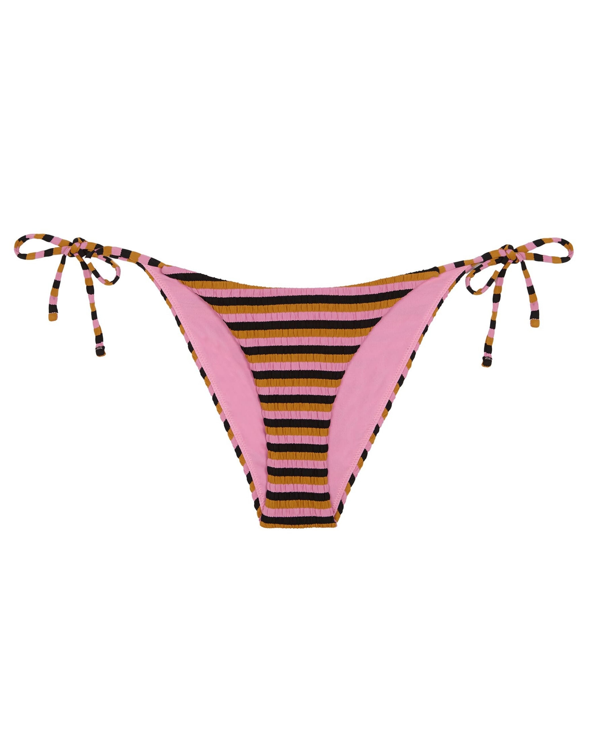Cueca de Biquíni Butterfly com Estrutura, Laço e Forro Preto / Rosa-3