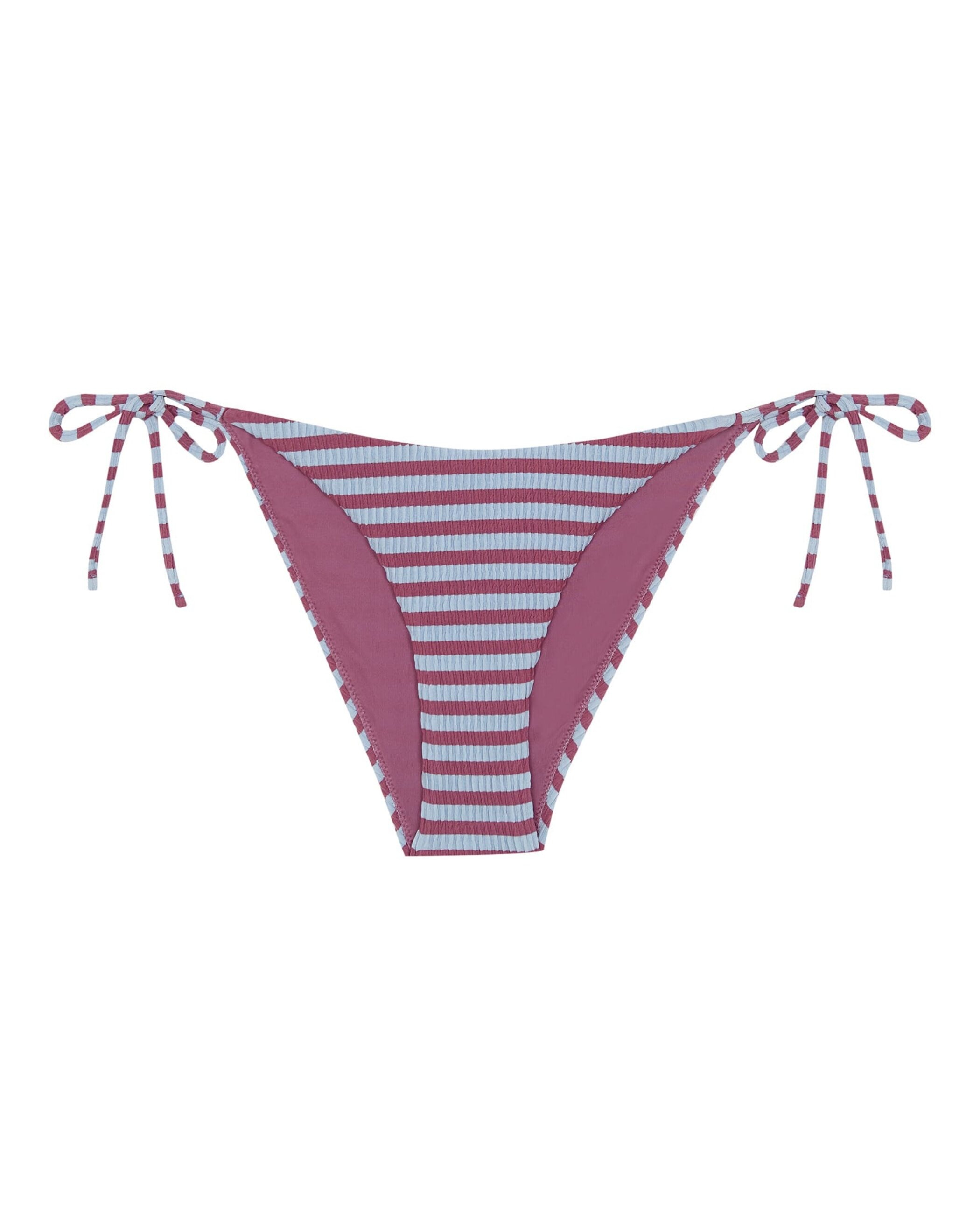 Cueca de Biquíni Bliss com Estrutura, Laço e Forro Azul claro / azul marinho-3