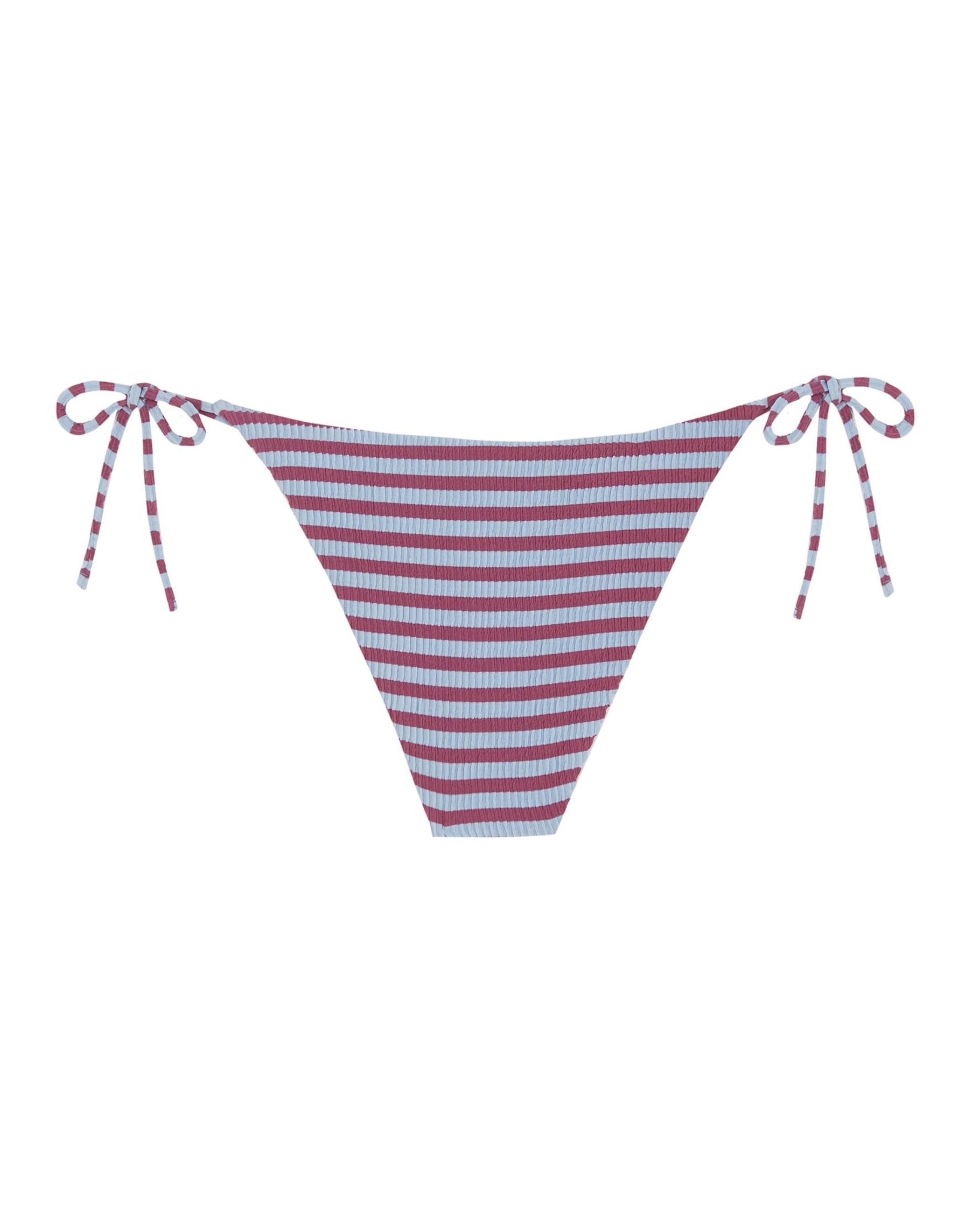 Cueca de Biquíni Bliss com Estrutura, Laço e Forro Azul claro / azul marinho-4
