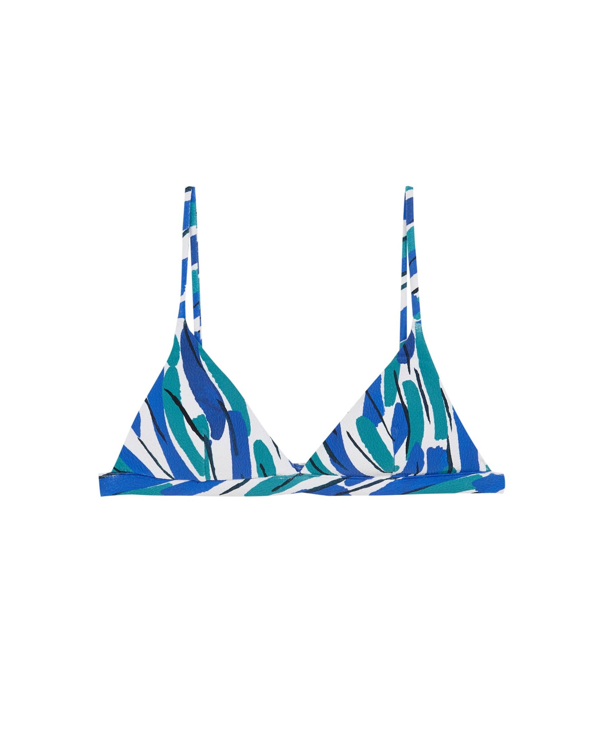 Top de Biquíni Sporty Malibú com Estrutura e Foams Amovíveis Azul / Branco-3