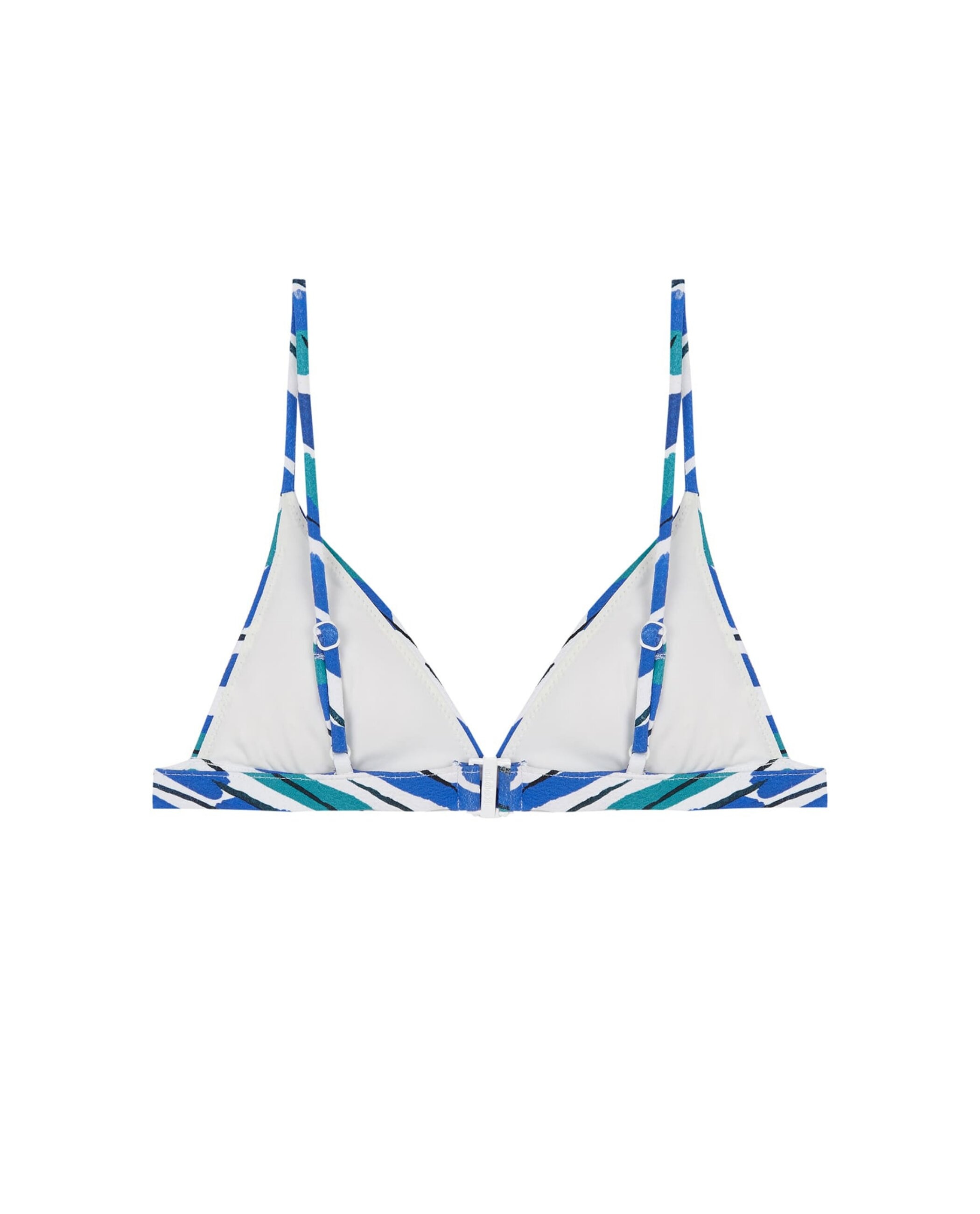 Top de Biquíni Sporty Malibú com Estrutura e Foams Amovíveis Azul / Branco-4
