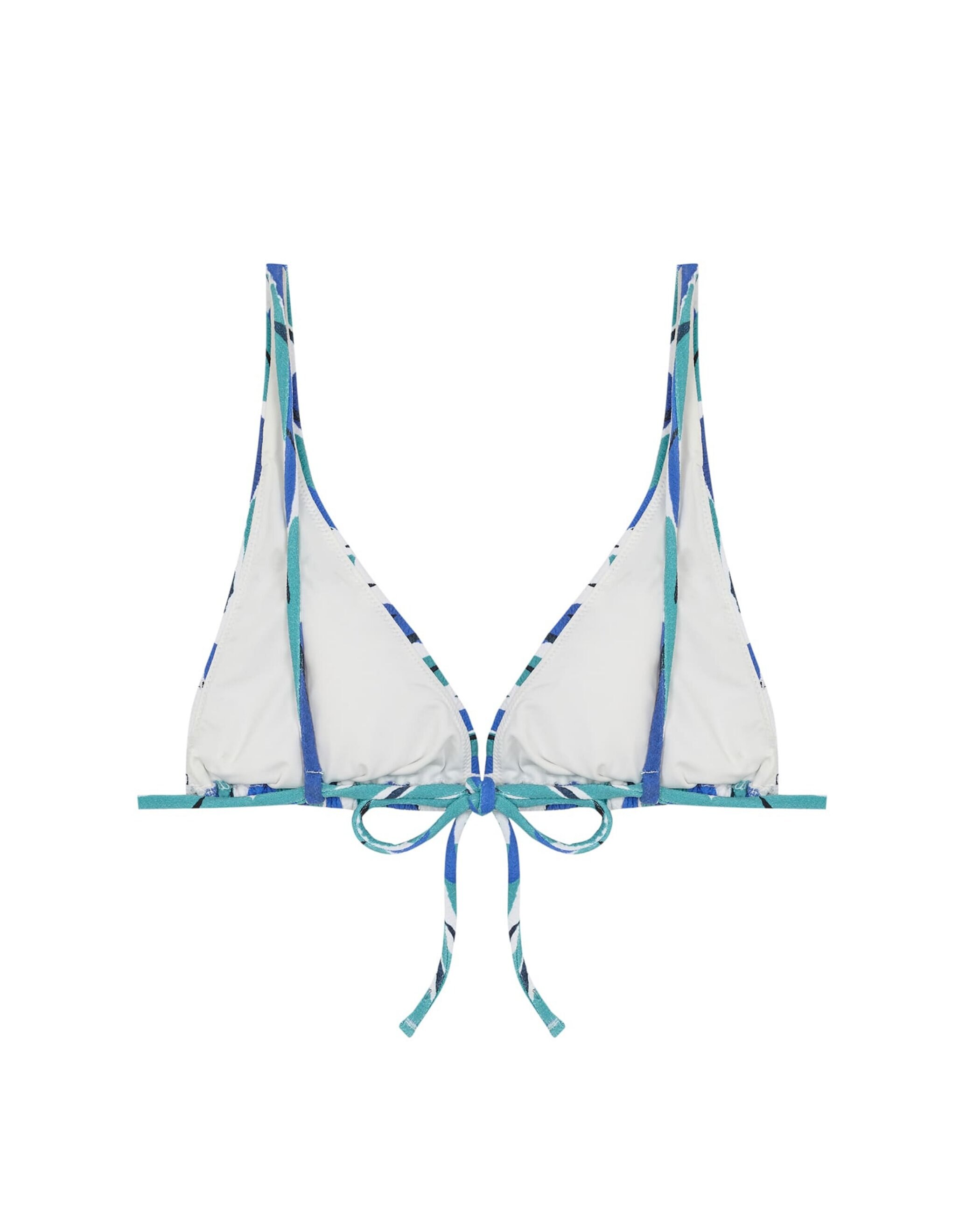 Top de Biquíni Flame Malibú com Estrutura e Foams Amovíveis Azul / Branco-4