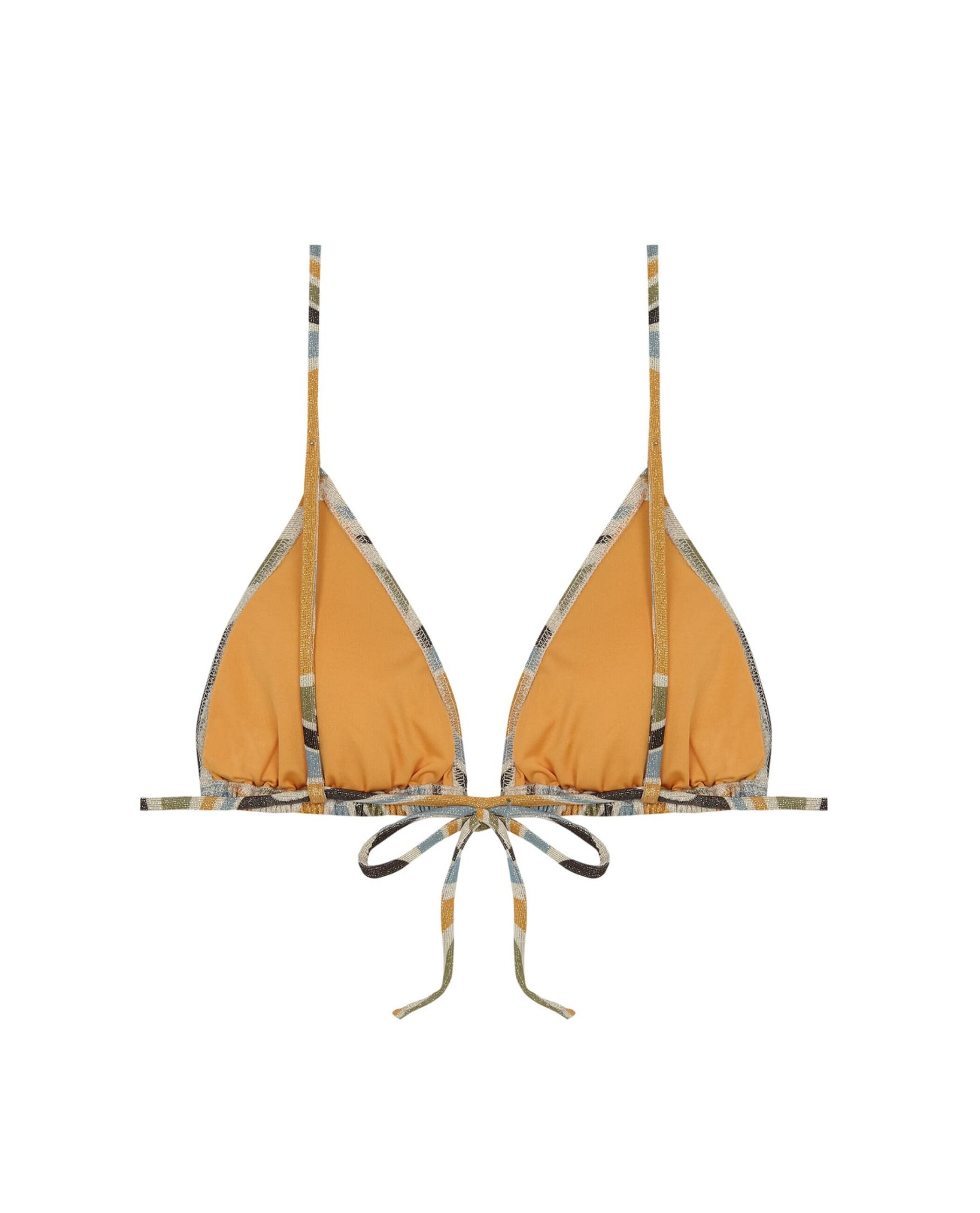 Top de Biquíni Triângulo Mystic com Tecido Lurex e Foams Amovíveis Dourado-4