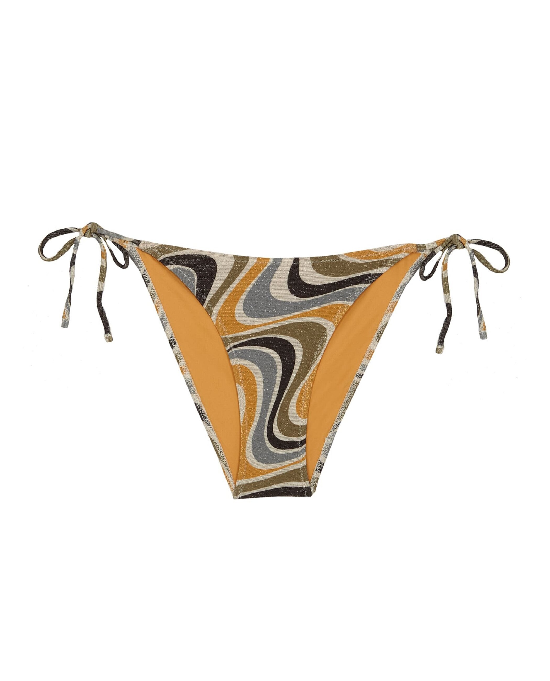 Cueca de Biquíni Mystic com Tecido Lurex, Laço e Forro Verde-3