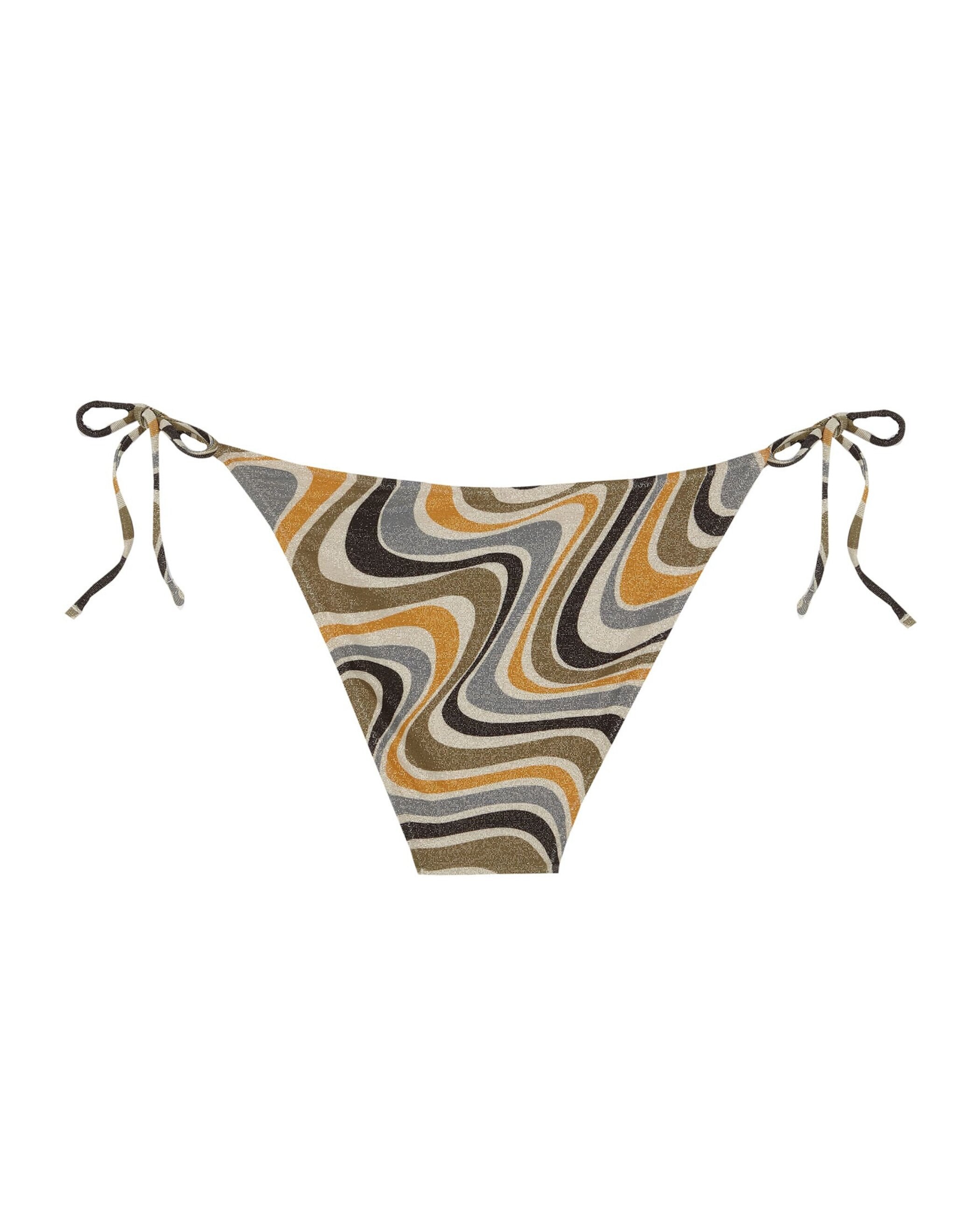 Cueca de Biquíni Mystic com Tecido Lurex, Laço e Forro Verde-4