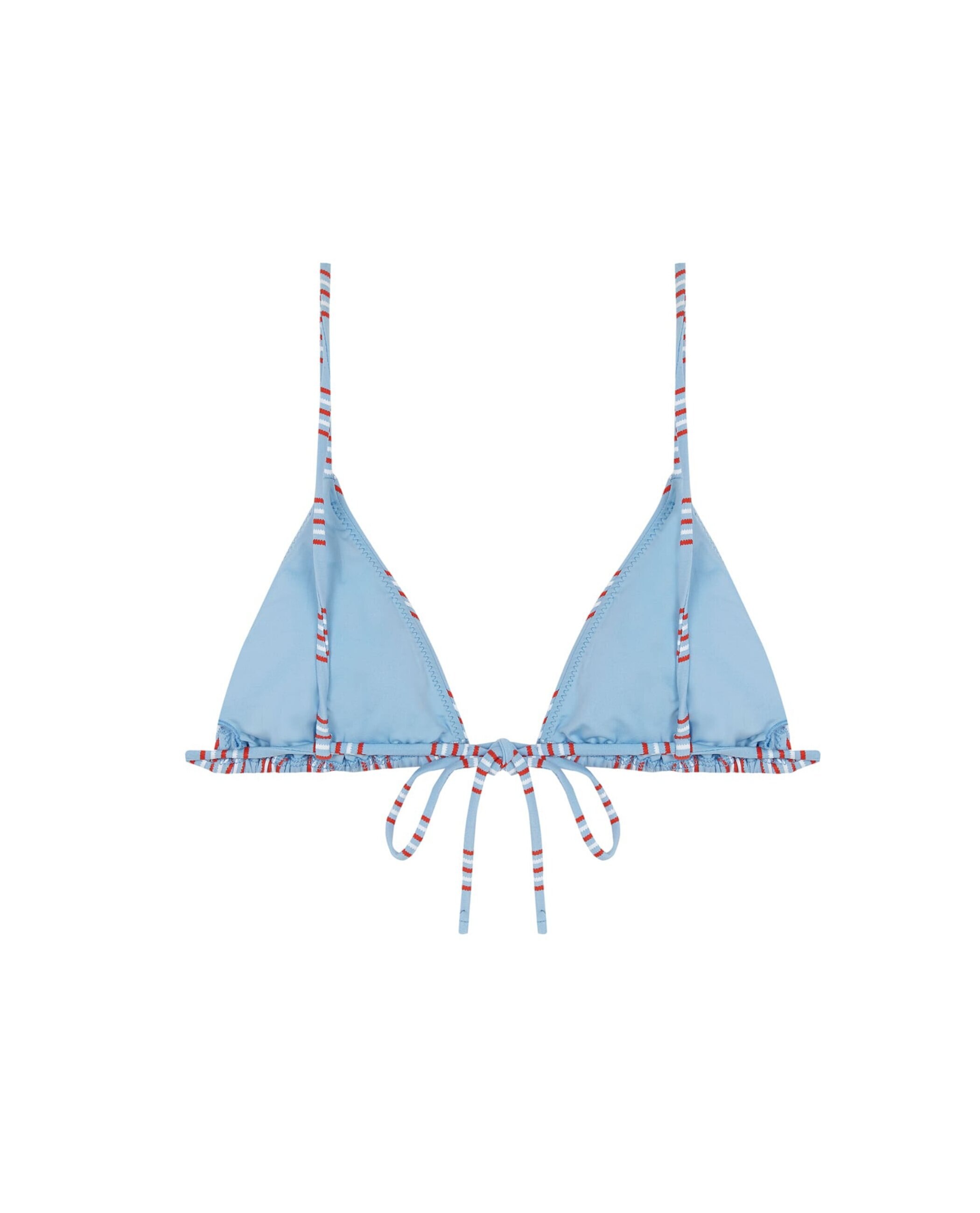 Top de Biquíni Triângulo Comporta com Estrutura e Foams Amovíveis Azul / Branco-4
