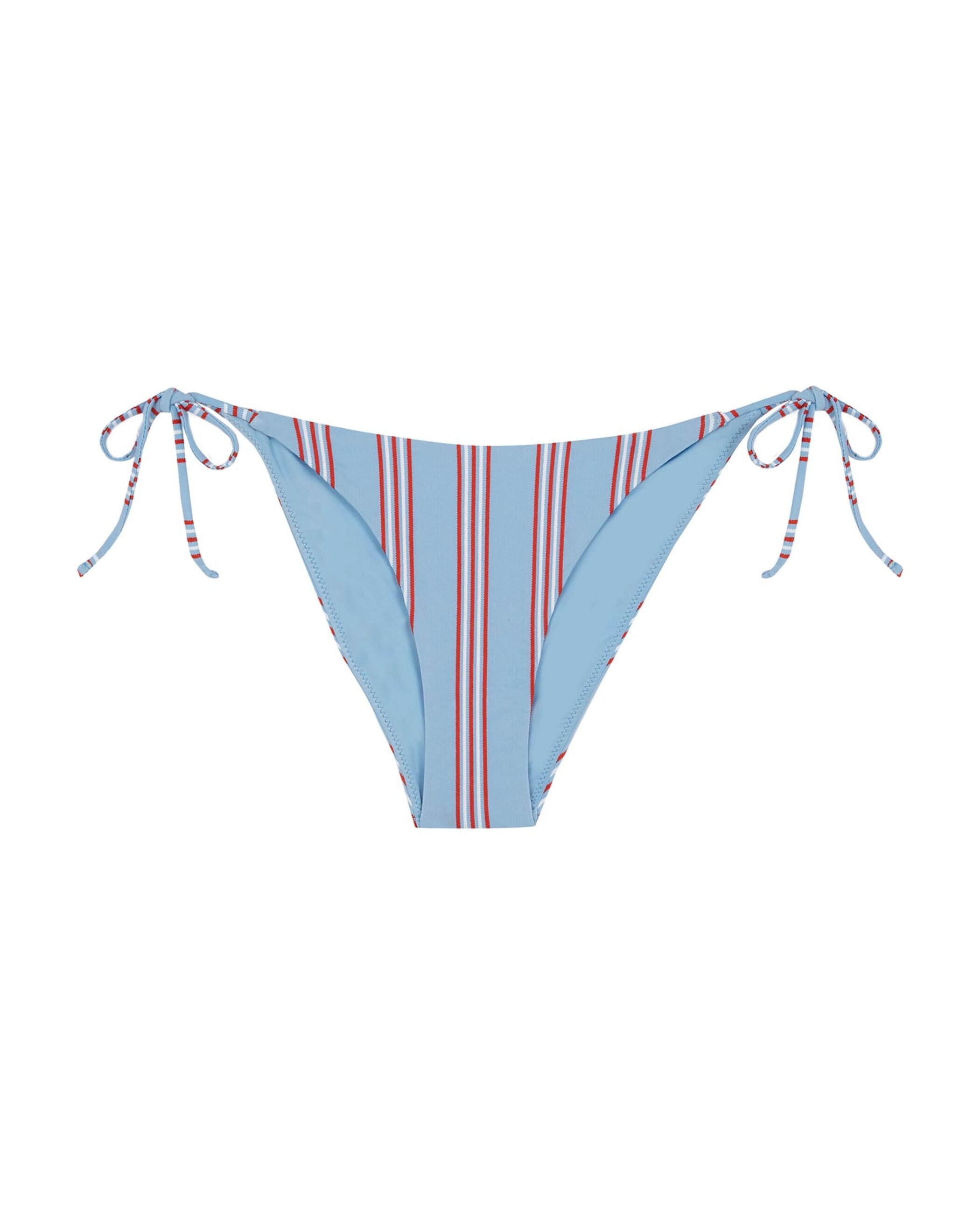 Cueca de Biquíni Comporta com Estrutura, Laço e Forro Azul-claro-3