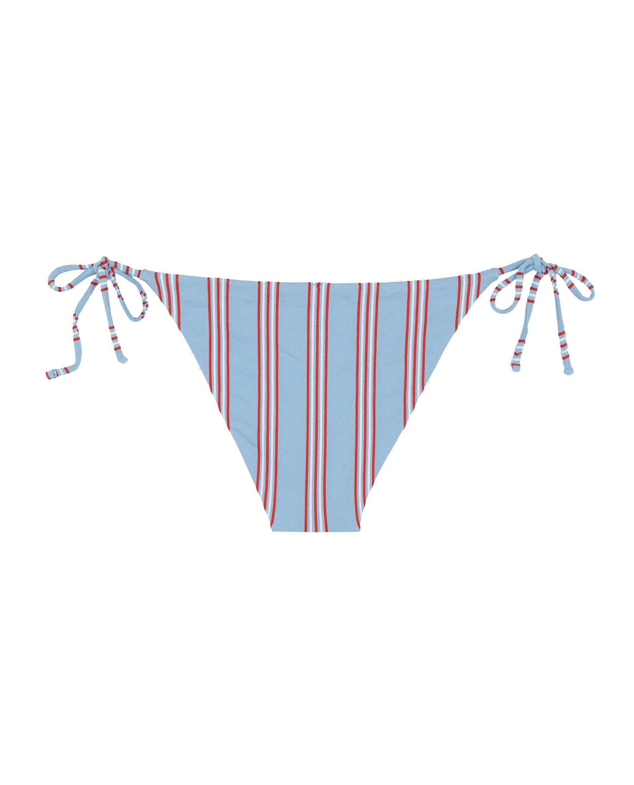 Cueca de Biquíni Comporta com Estrutura, Laço e Forro Azul-claro-4
