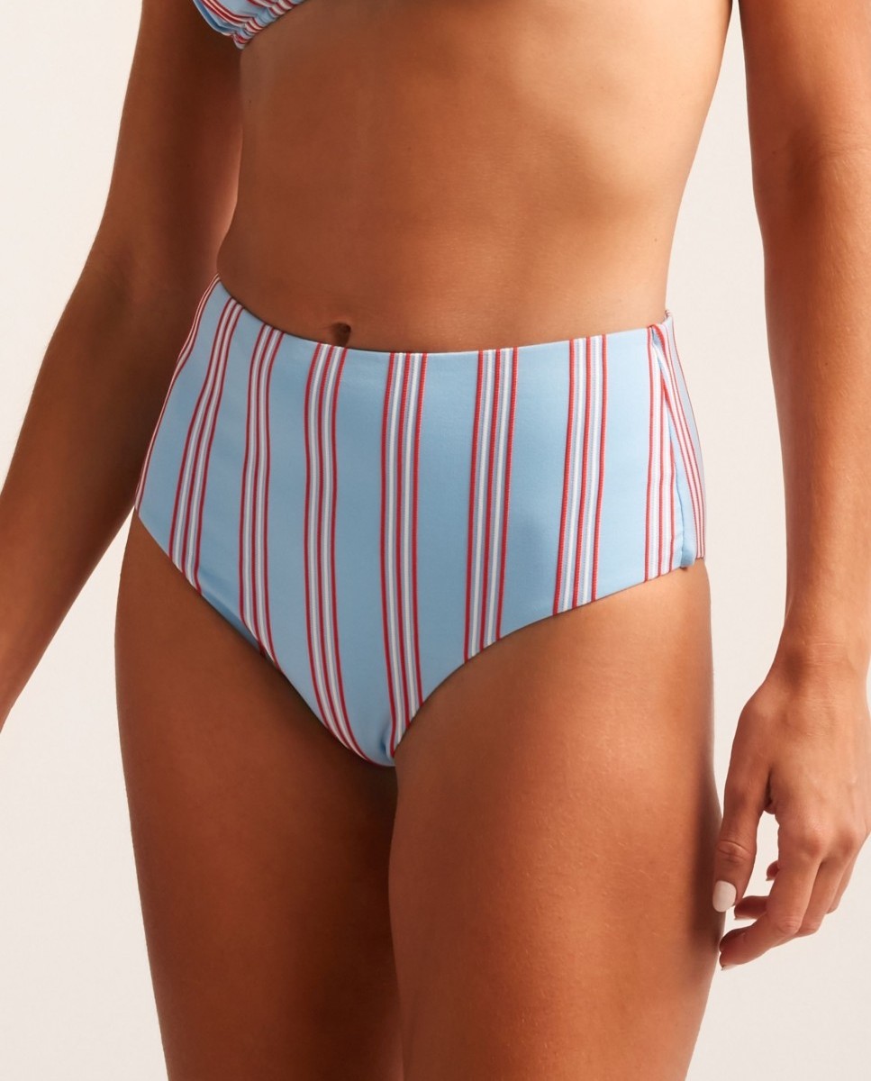 Cueca Alta de Biquíni Comporta com Estrutura e Forro Multicolor-1