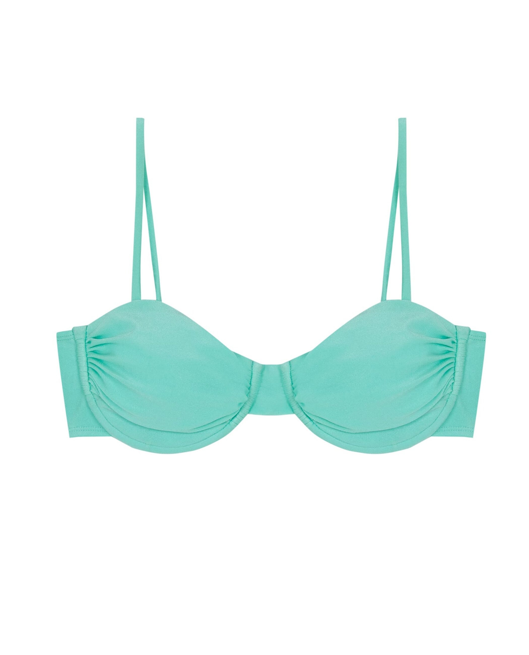 Top de Biquíni Balconette Turquoise com Foams Amovíveis Verde Água-3