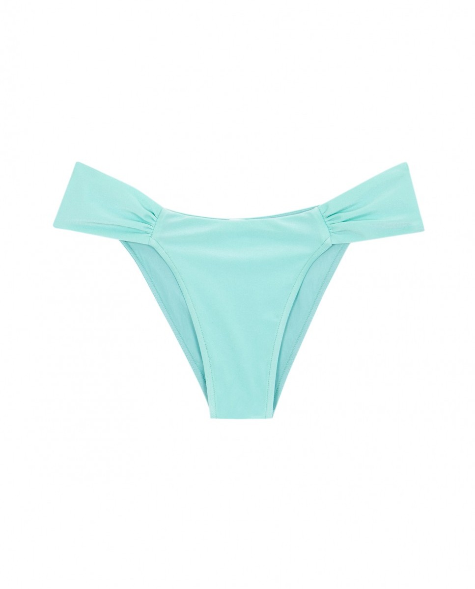 Cueca Franzida de Biquíni Turquoise com Forro Turquesa-3