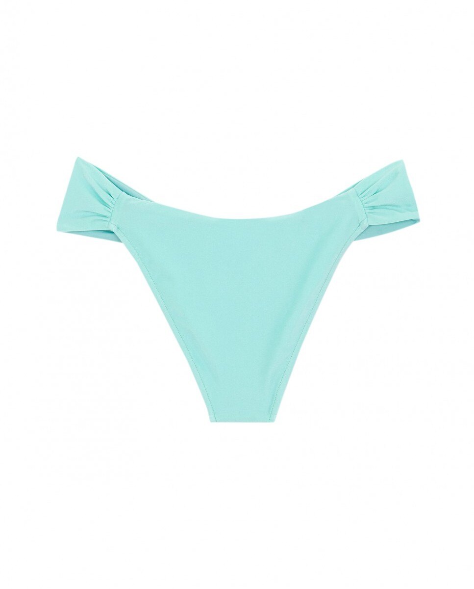 Cueca Franzida de Biquíni Turquoise com Forro Turquesa-4