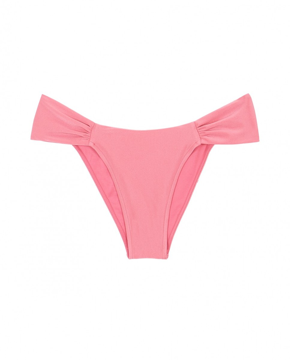 Cueca Franzida de Biquíni Rosé com Forro Rosa-3