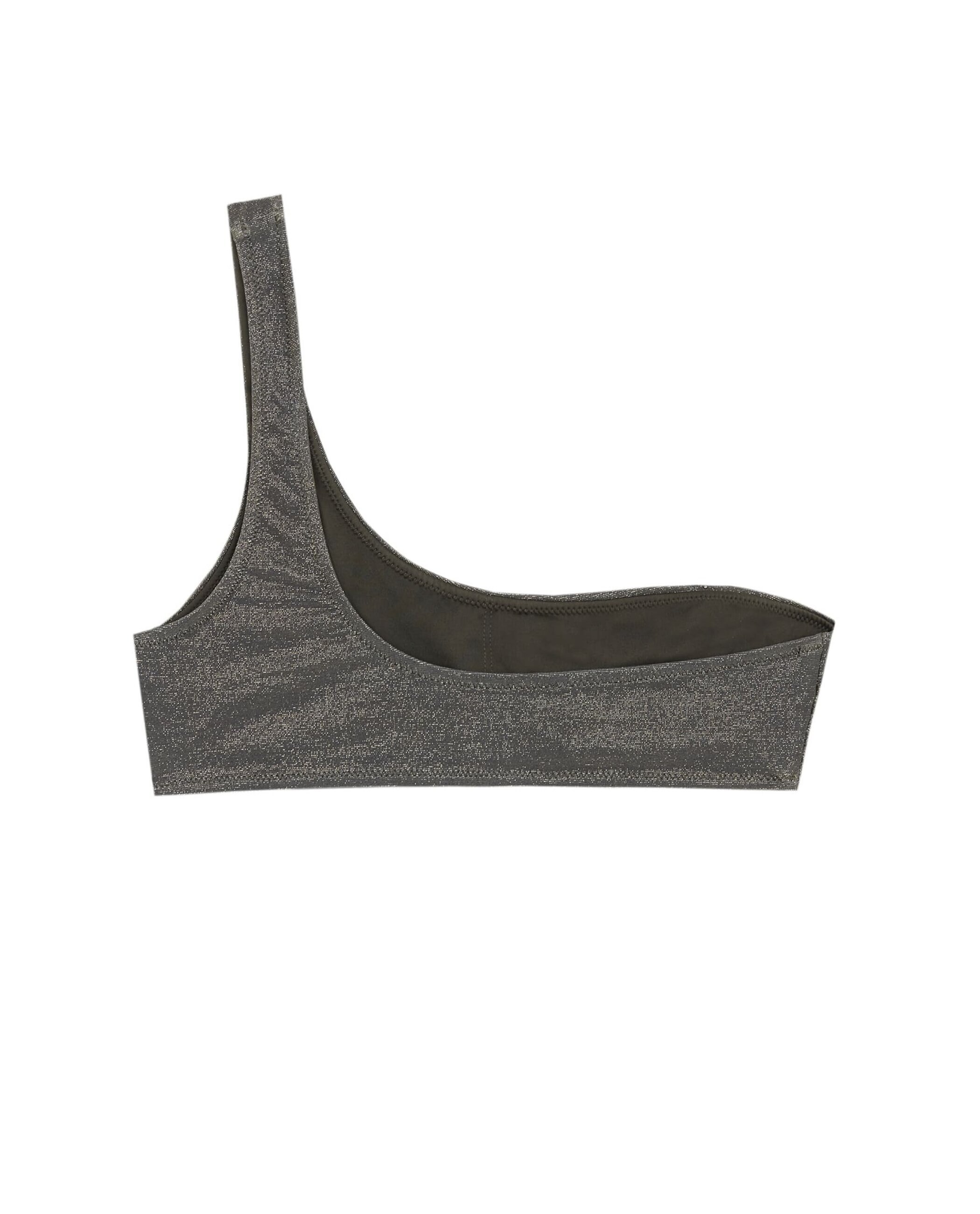 Top de Biquíni Bandeau Titanium com Tecido Lurex e Foams Amovíveis Cinzento escuro metalizado-4