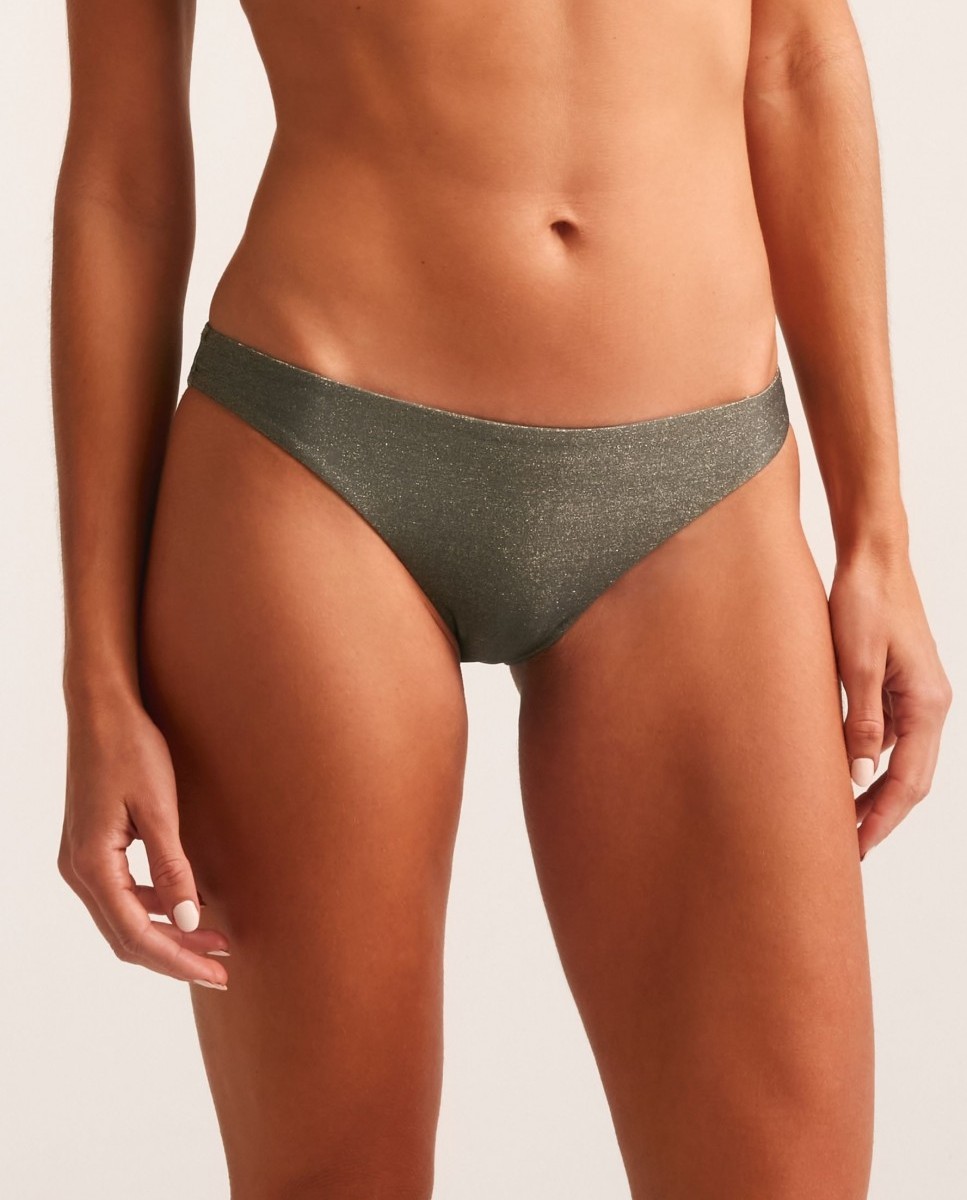 Cueca de Biquíni Titanium com Tecido Lurex e Forro Preto-1
