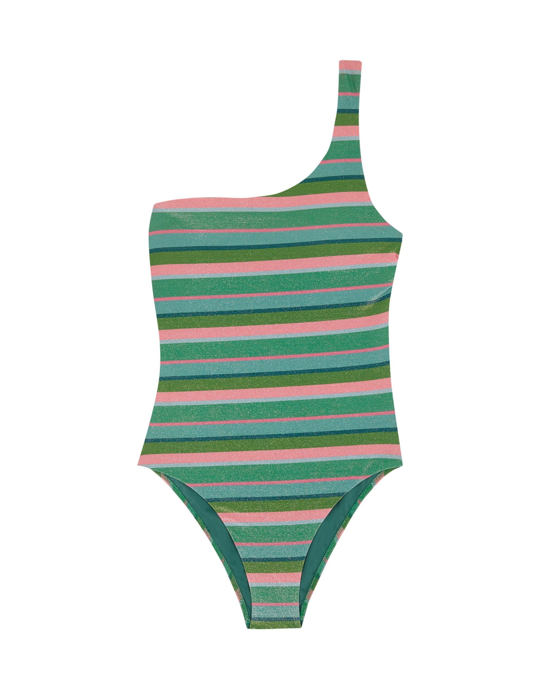 Fato de Banho Chiquita com Tecido Lurex Verde Azeitona-3