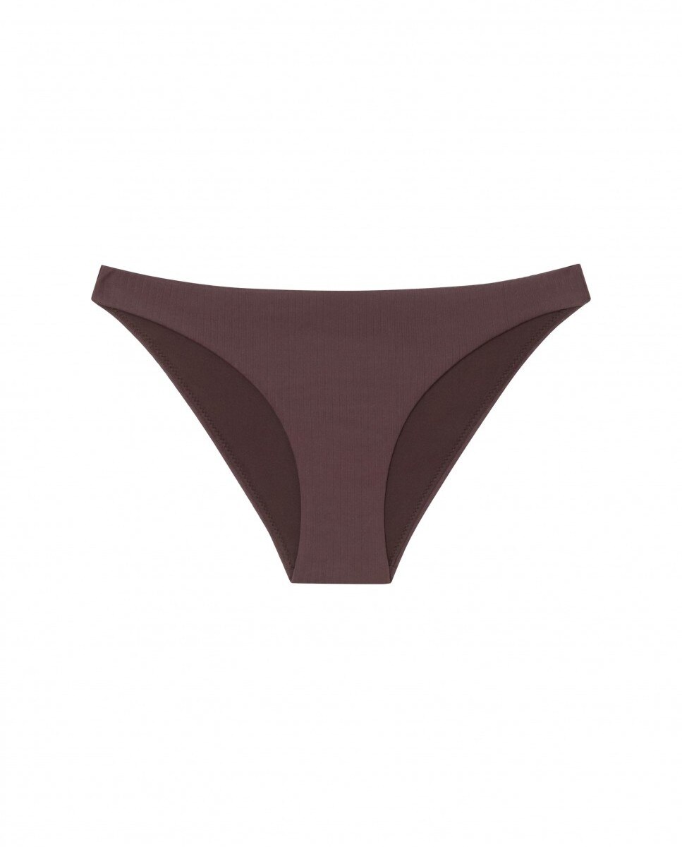 Cueca de Biquíni Clássica com Estrutura e Forro Castanho-3