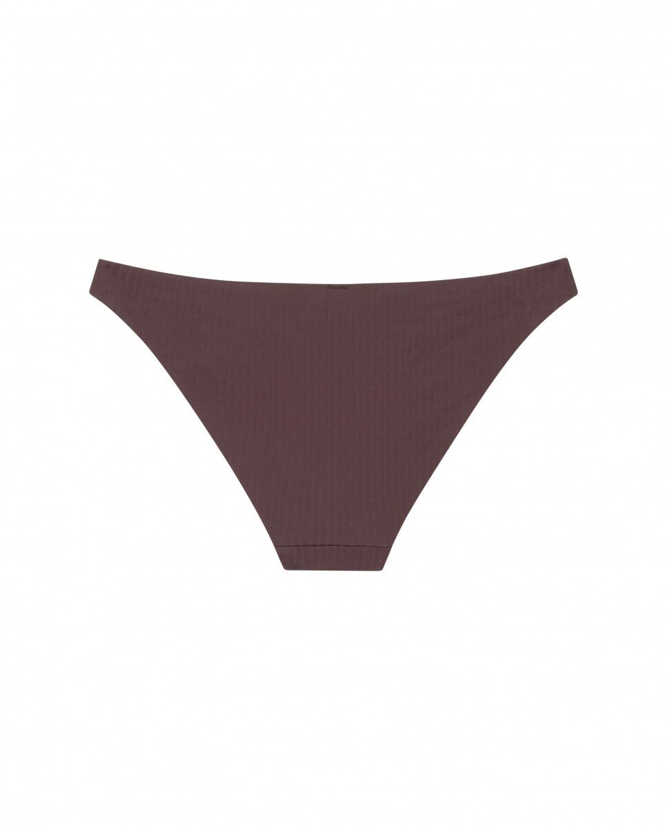 Cueca de Biquíni Clássica com Estrutura e Forro Castanho-4