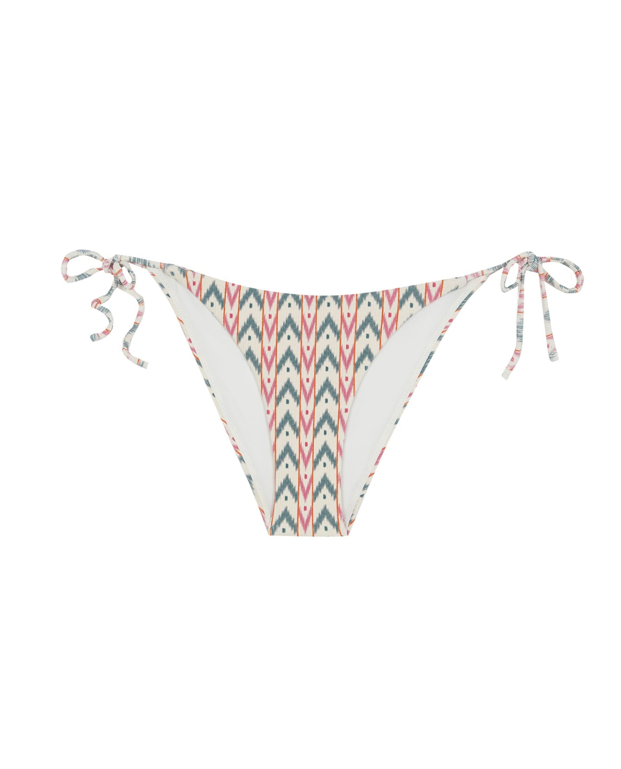Cueca de Biquíni Formentor com Estrutura, Laço e Forro Azul / Branco-3