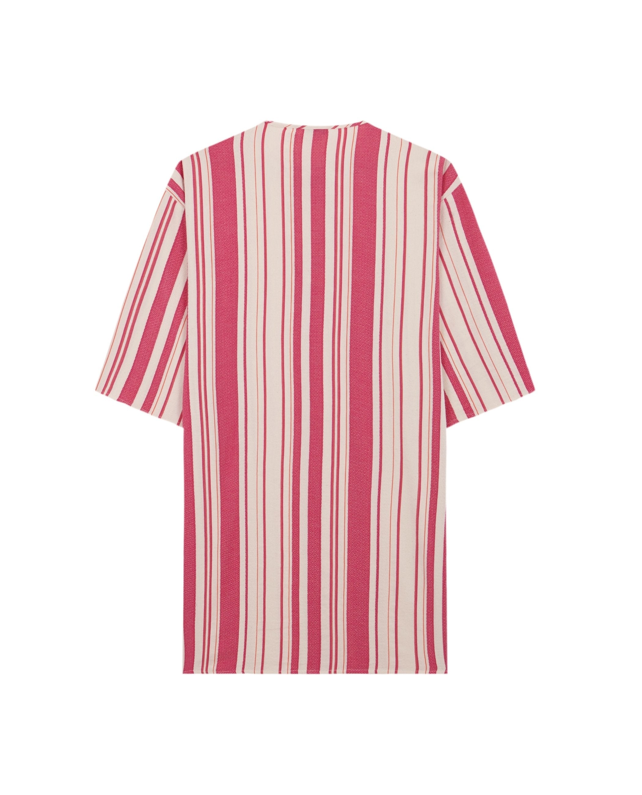 Vestido de Praia Ostuni Rosa / Branco-4