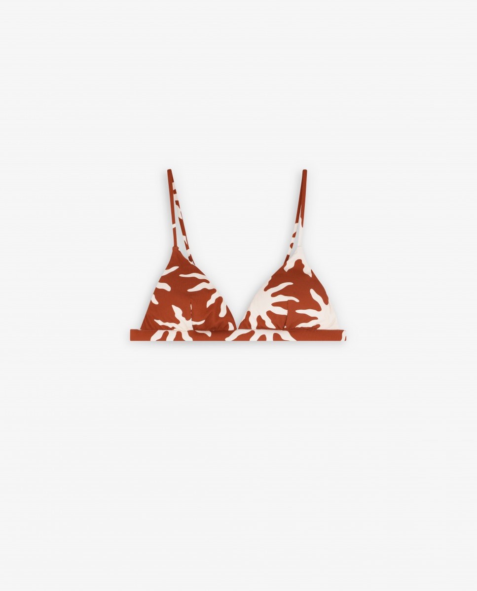 Top de Biquíni Sporty Soles Castanho / Branco gasto-1