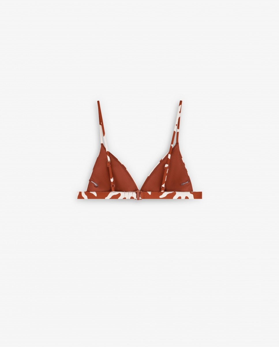 Top de Biquíni Sporty Soles Castanho / Branco gasto-2